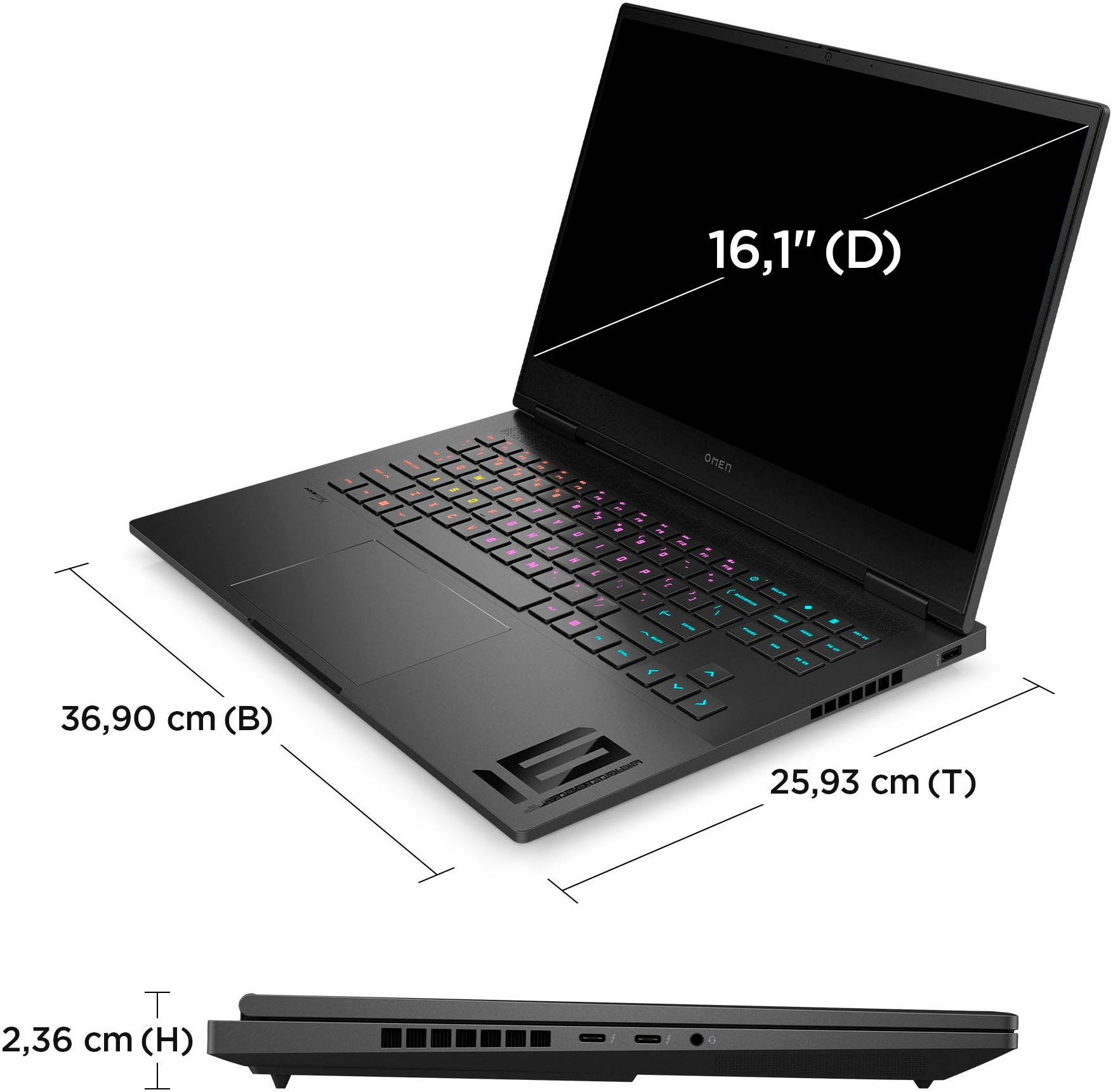 HP Gaming-Notebook »16-wf1286ng«, 40,89 cm, / 16,1 Zoll, Intel, Core i9, GeForce RTX 4080, 1000 GB SSD