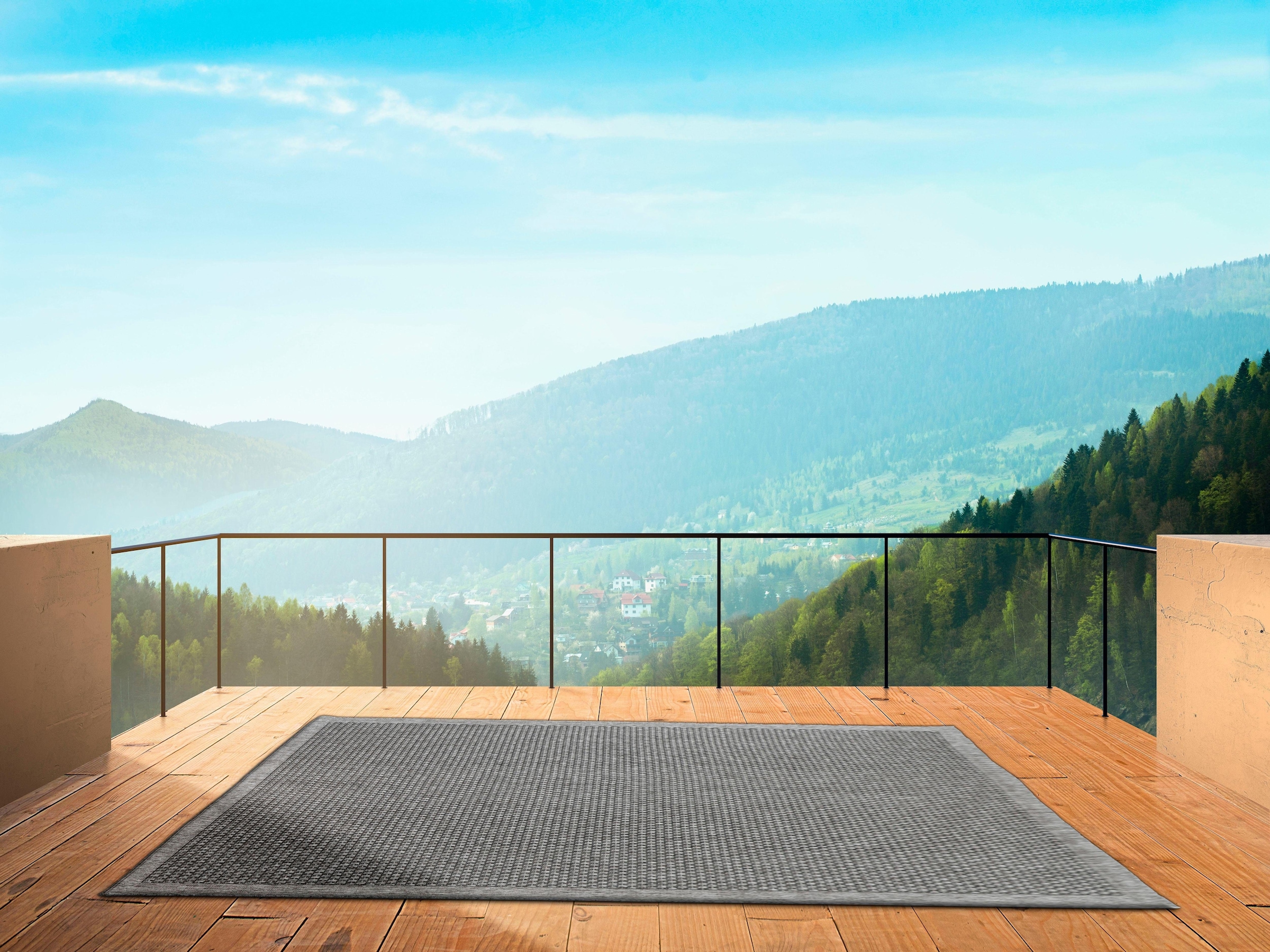 my home Teppich »Gero« rechteckig 5 mm Höhe In- und Outdoor geeignet, Wohnzimmer