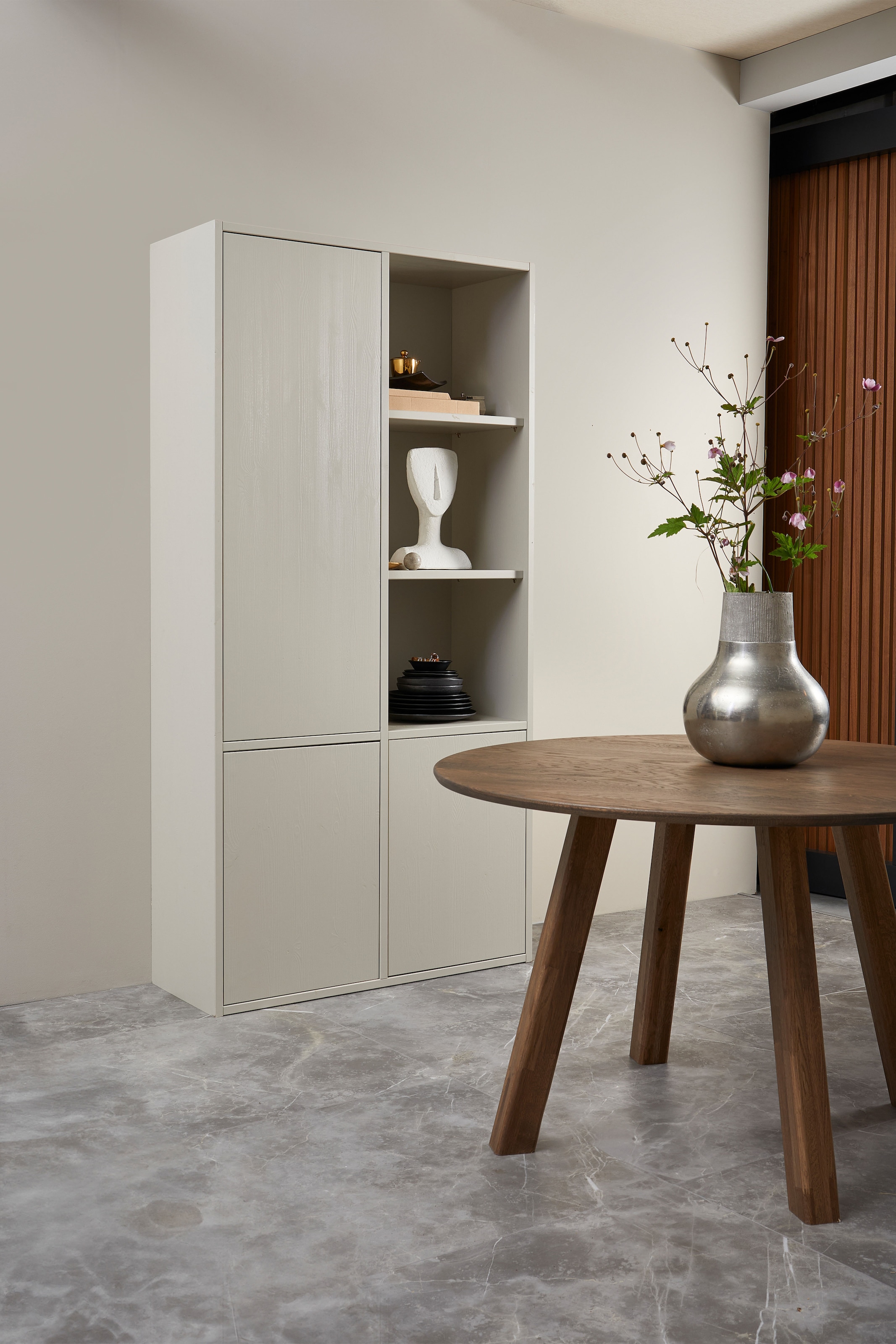 WOOOD Mehrzweckschrank »WOOOD MEREL ABLAGESCHRANK KIEFER DUST [fsc]« Merel Aufbewahrungsschrank, FSC-Kiefer, viel Stauraum, Push-to-Open