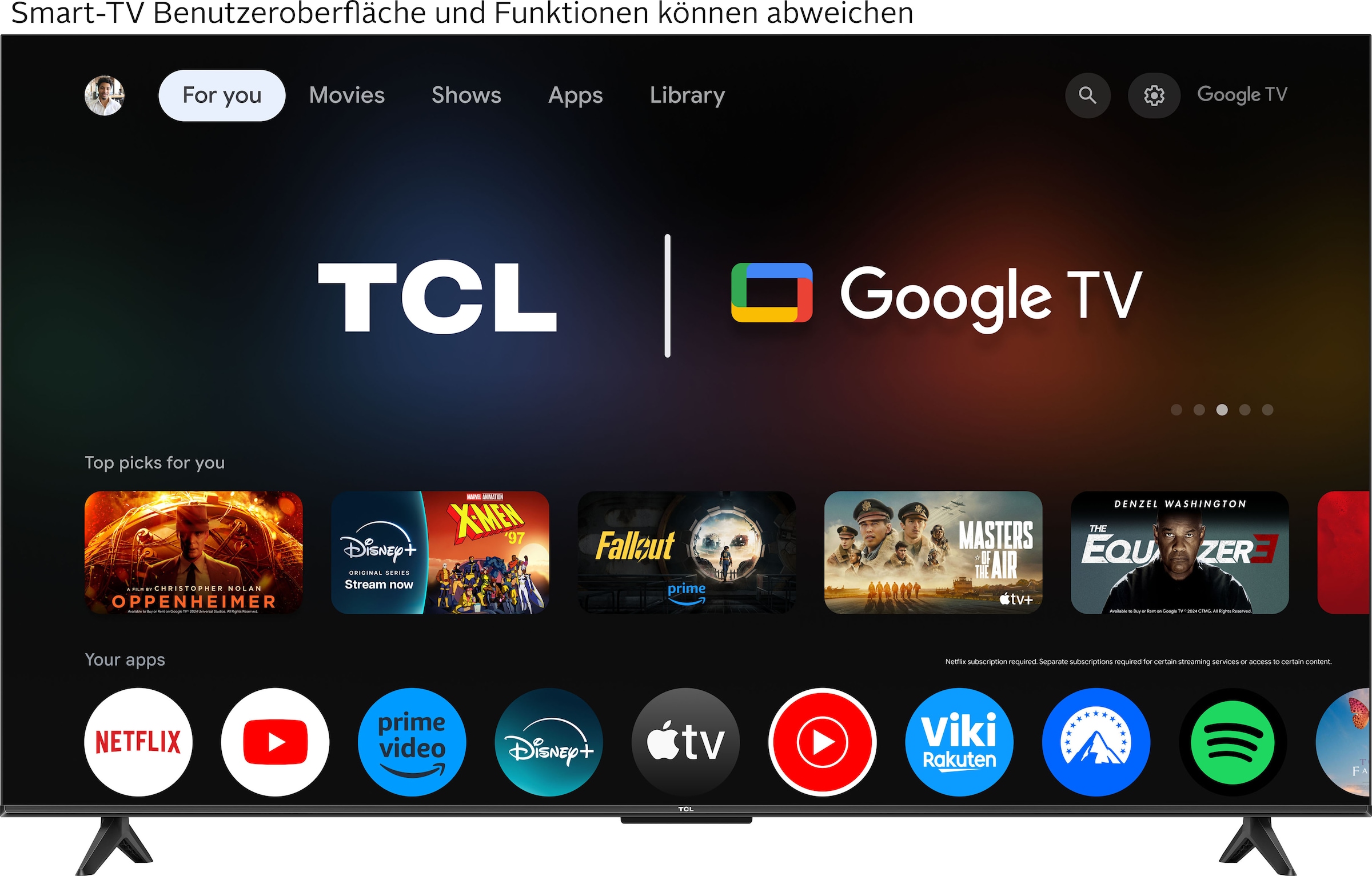 TCL LED-Fernseher »65V6CX1«, 4K Ultra HD, Google TV-Smart-TV, 4K HDR, Multi-HDR, Dolby Vision, Game Master, Smart TV, Apple TV, AiPQ