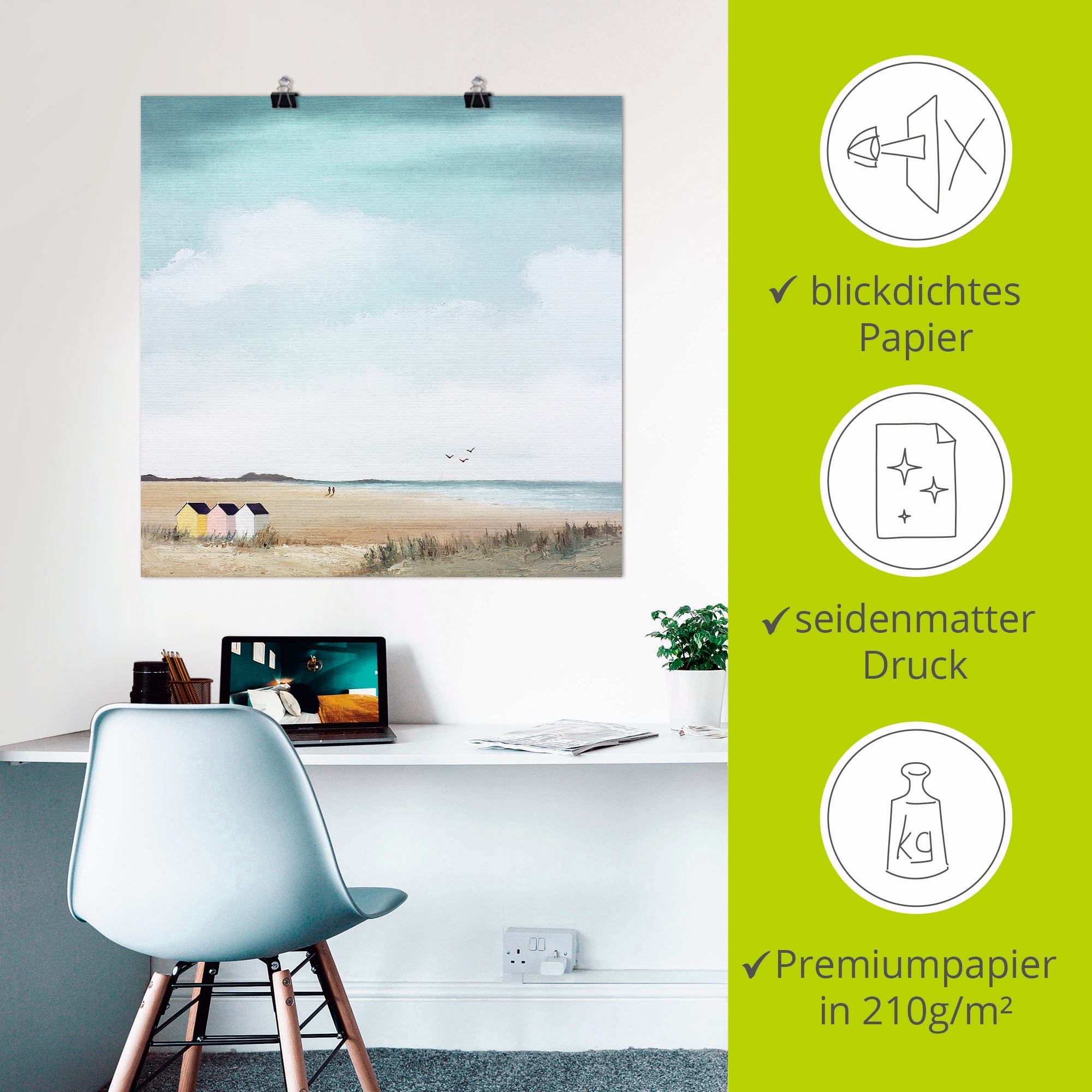 Artland Wandbild »Sonniger Morgen III« Strand 1 Stk. tlg. als Leinwandbild, Poster in verschied. Größen