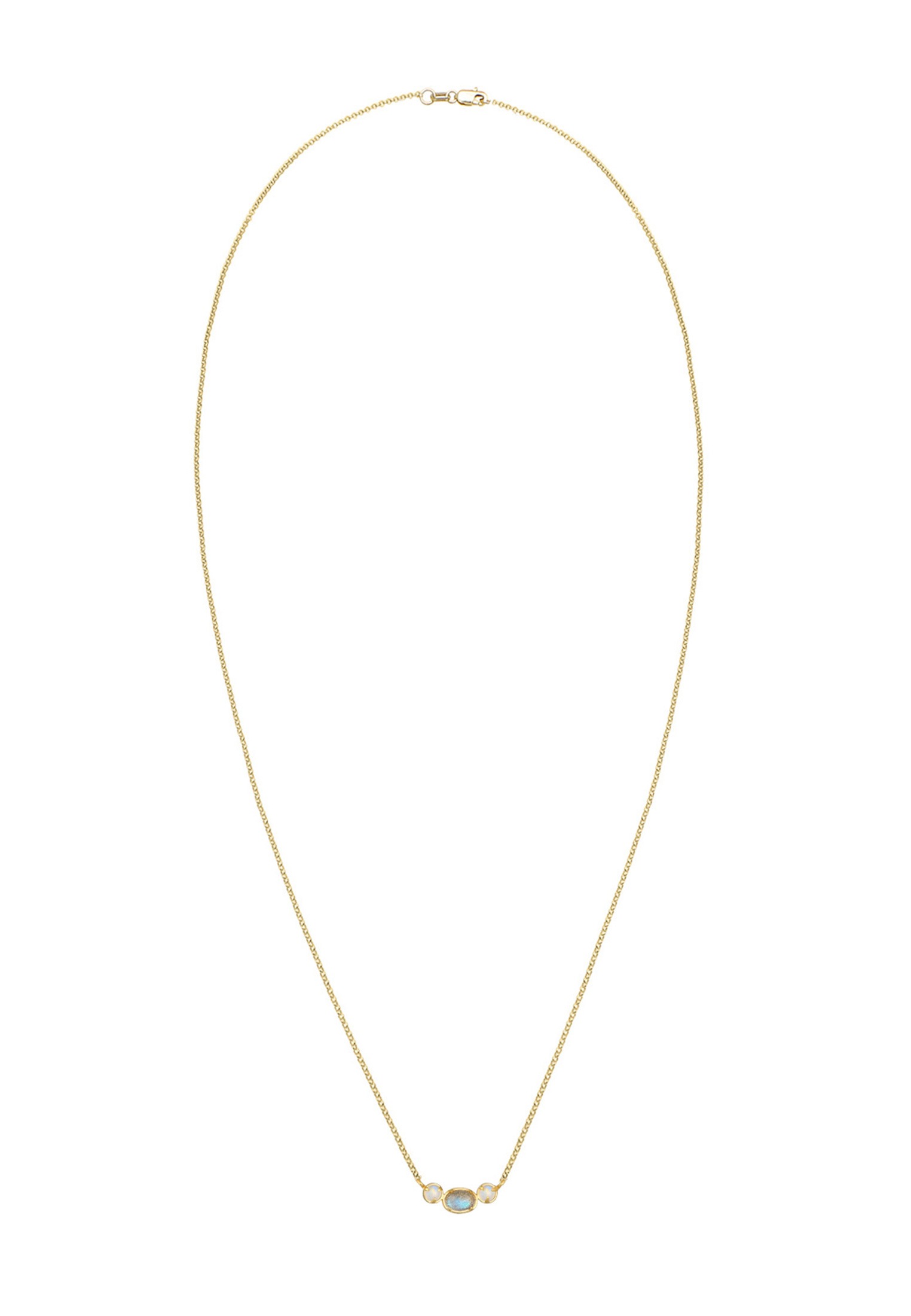 Elli Premium Silberkette »Halskette Mondstein Labradorit 375 Gelbgold«