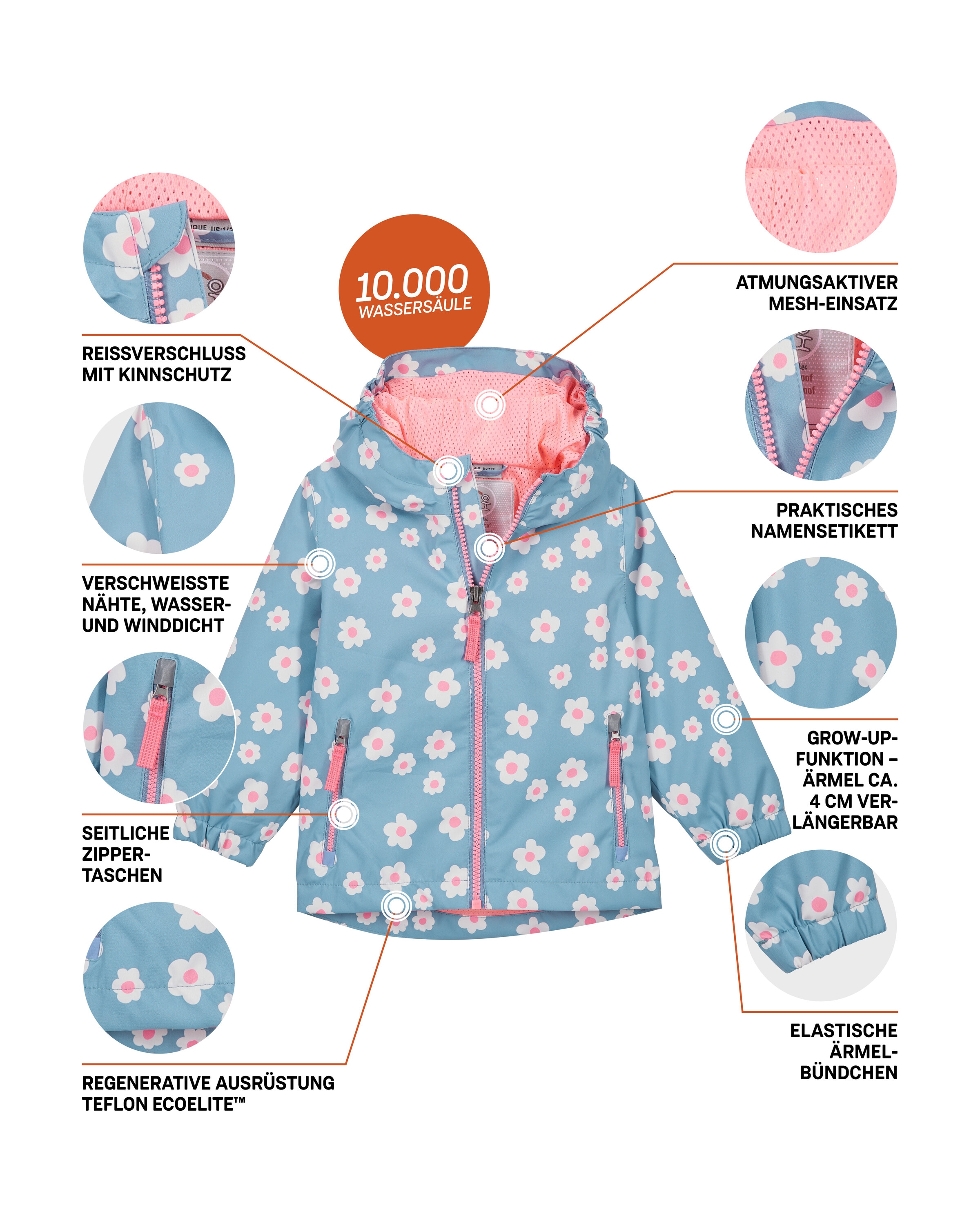 first instinct by killtec Funktionsjacke »FIOS 24 MNS JCKT« Wasserdichte Kinderjacke mit verlängerbaren Ärmeln und Print