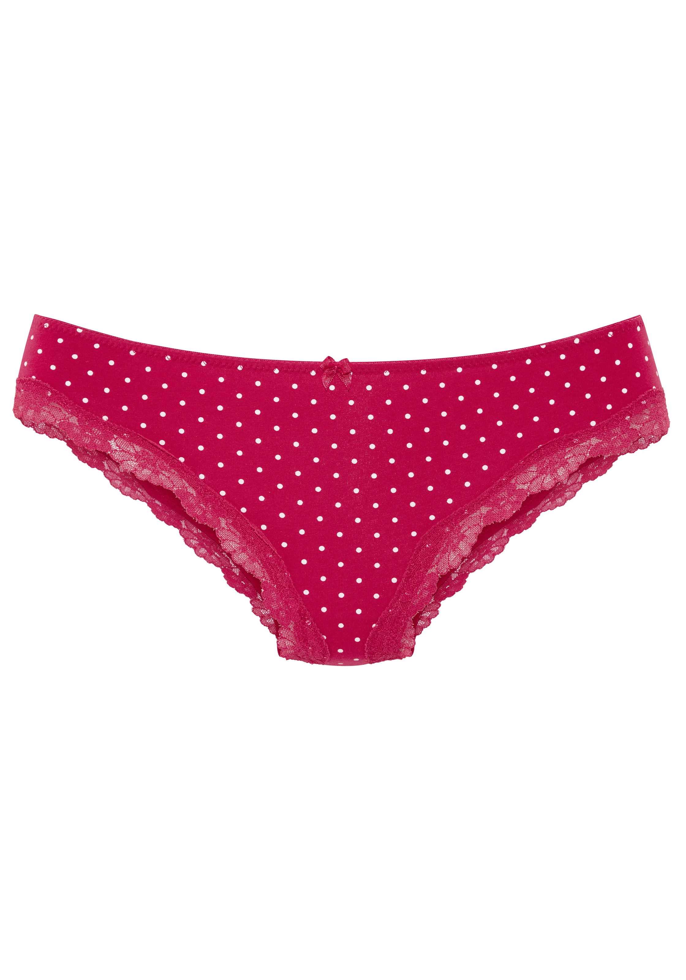 LASCANA Brasilslip 3er-Pack,  aus elastischer Baumwolle mit zarter Spitze