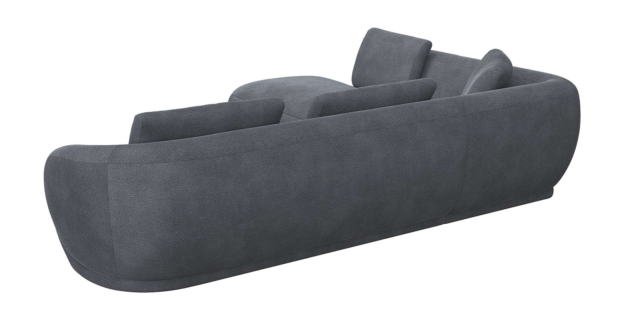 FLEXLUX Ecksofa »Torino, rund, L-Form, Sofa-Ecke mit Ottomane«, Modernes, organisches Sofa-Design, Kaltschaum, Wellenunterfederung