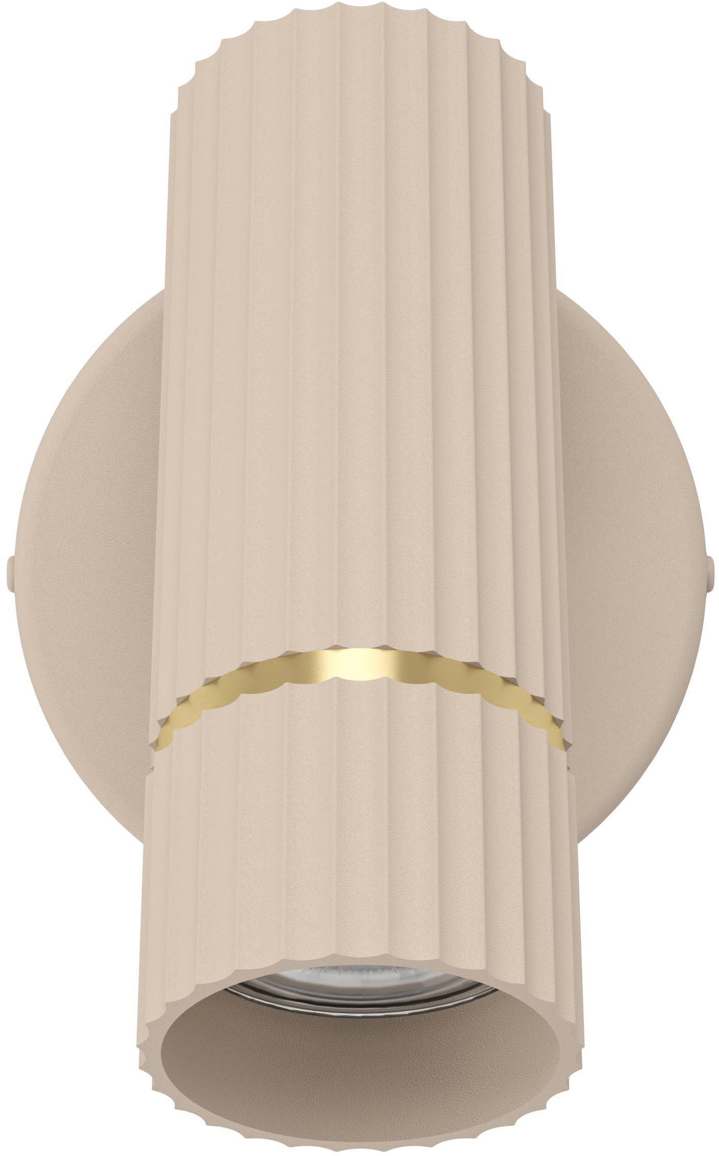 EGLO Wandleuchte »Caminia Wandlampe mit schwenkbarem Spot, beige und gold, GU10, Lampe« GU10 1 Stk. Wand-/Deckenleuchte - L11 x H15,5 x AL14 cm - 1X4,7W inkl.