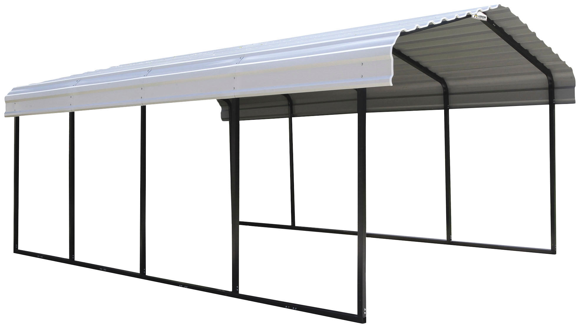 Einzelcarport »Neapel«, Stahl, 360 cm, schwarz-weiß