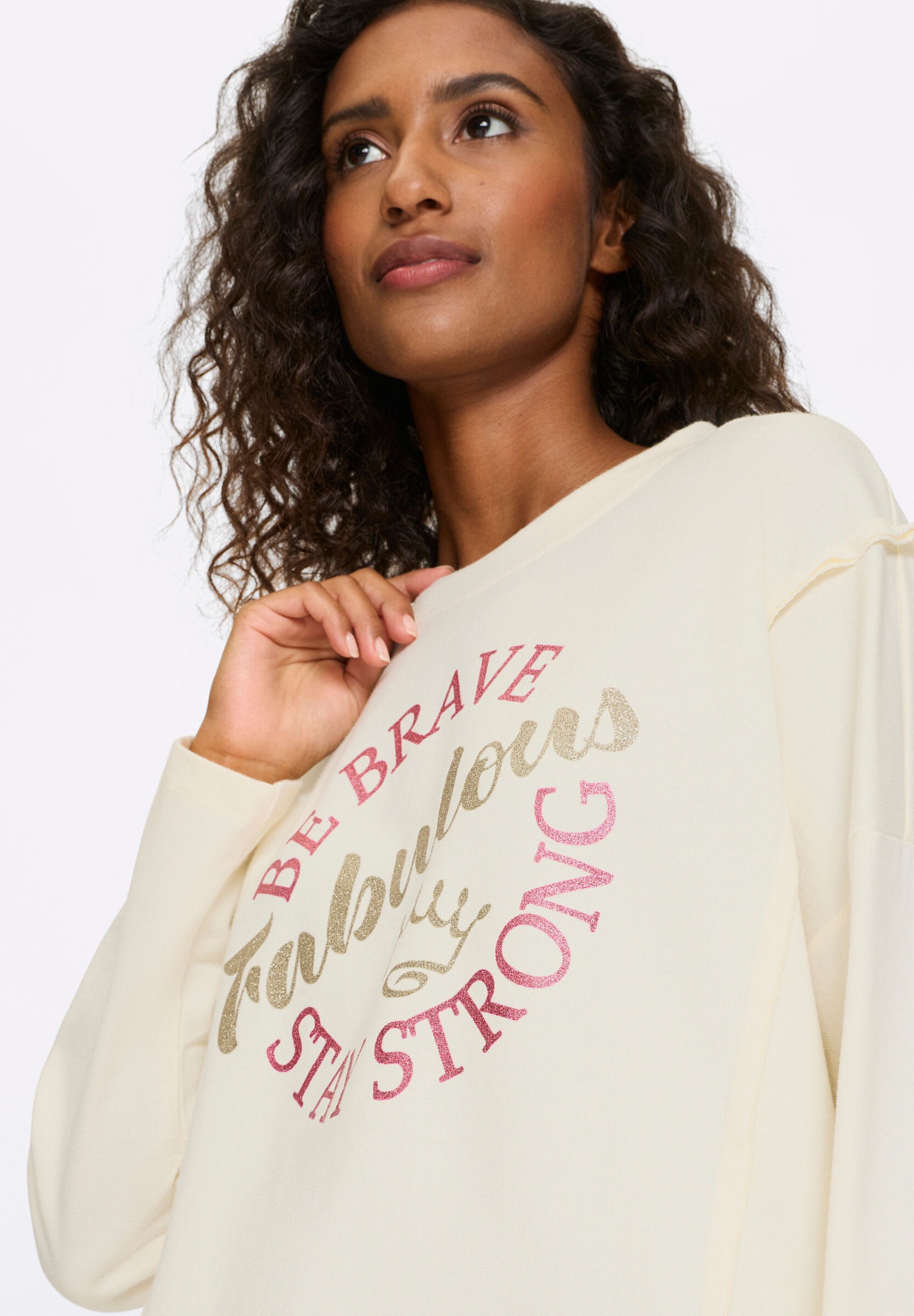 heine Sweatshirt »Sweatshirt Sweatshirt mit glitzerndem Lettering«
