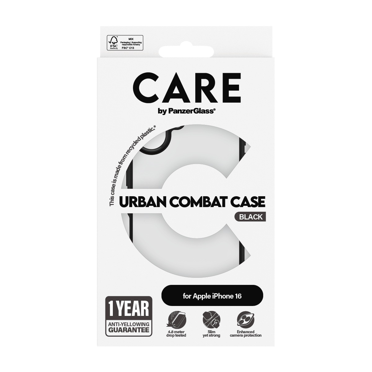 CARE by PanzerGlass Handyhülle »Urban Combat Case für Apple iPhone 16«, Backcover, Schutzhülle, Handyschutzhülle, Case, Schutzcase, stoßfest