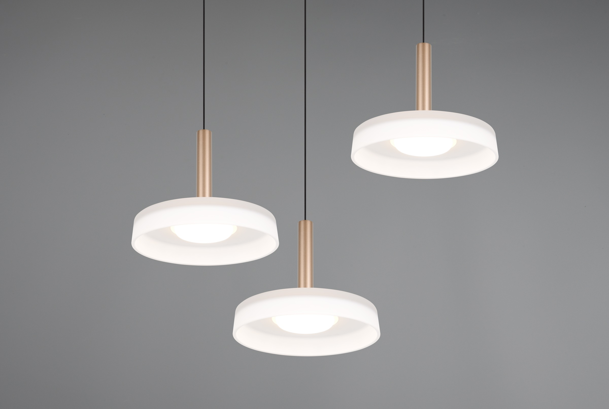 TRIO Leuchten LED Pendelleuchte »CELESTE dimmbare LED Hängelampe aus Metall und Glas, 7,5W, 750 Lumen« LED-Board 1 Stk. Warmweiß 3-flammig einfach höhenverstellbar von 50-200 cm 3-Stufen Dimmfunktion