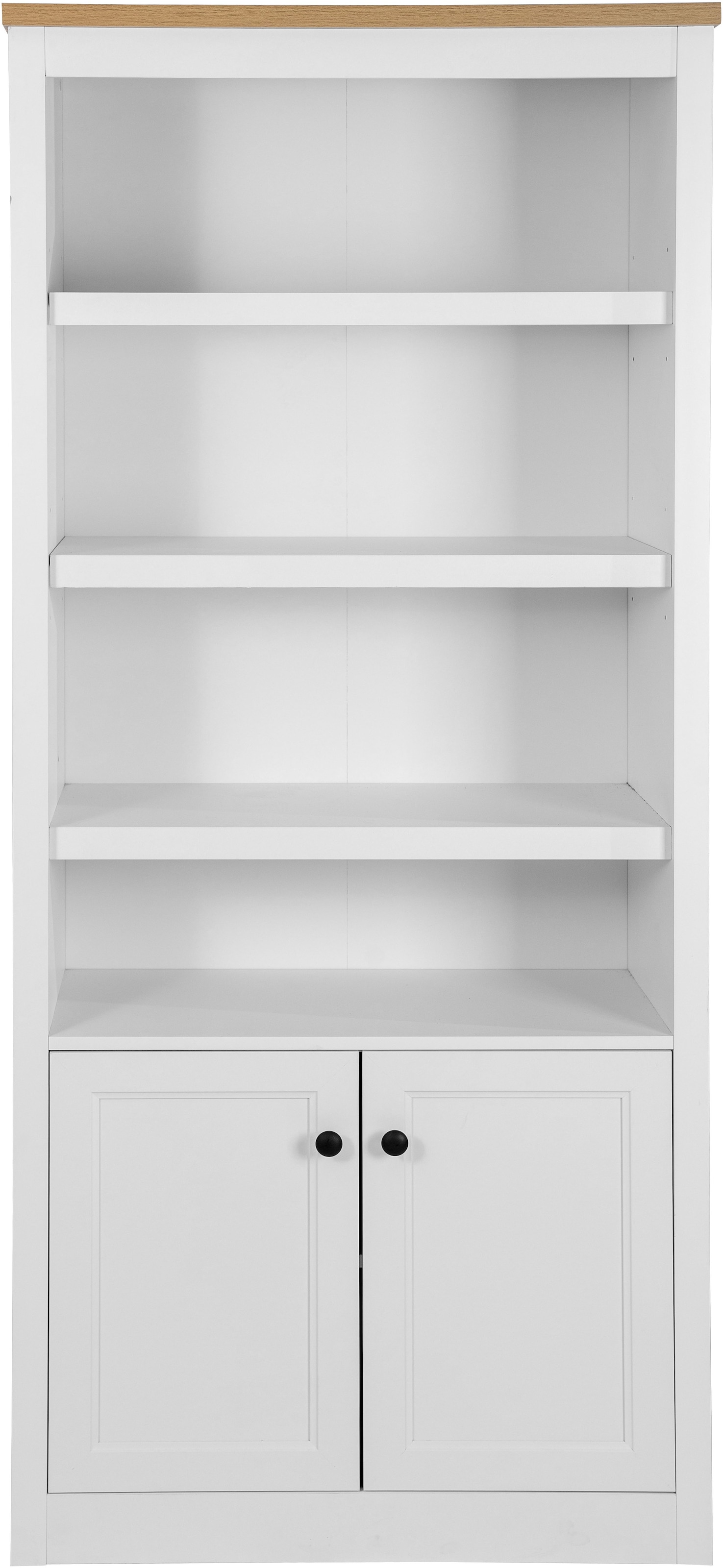 OTTO home Standregal »Rigny« aus MDF, mit Holz-Zierleiste, schwarzem Metallgriff, Höhe 180,5 cm