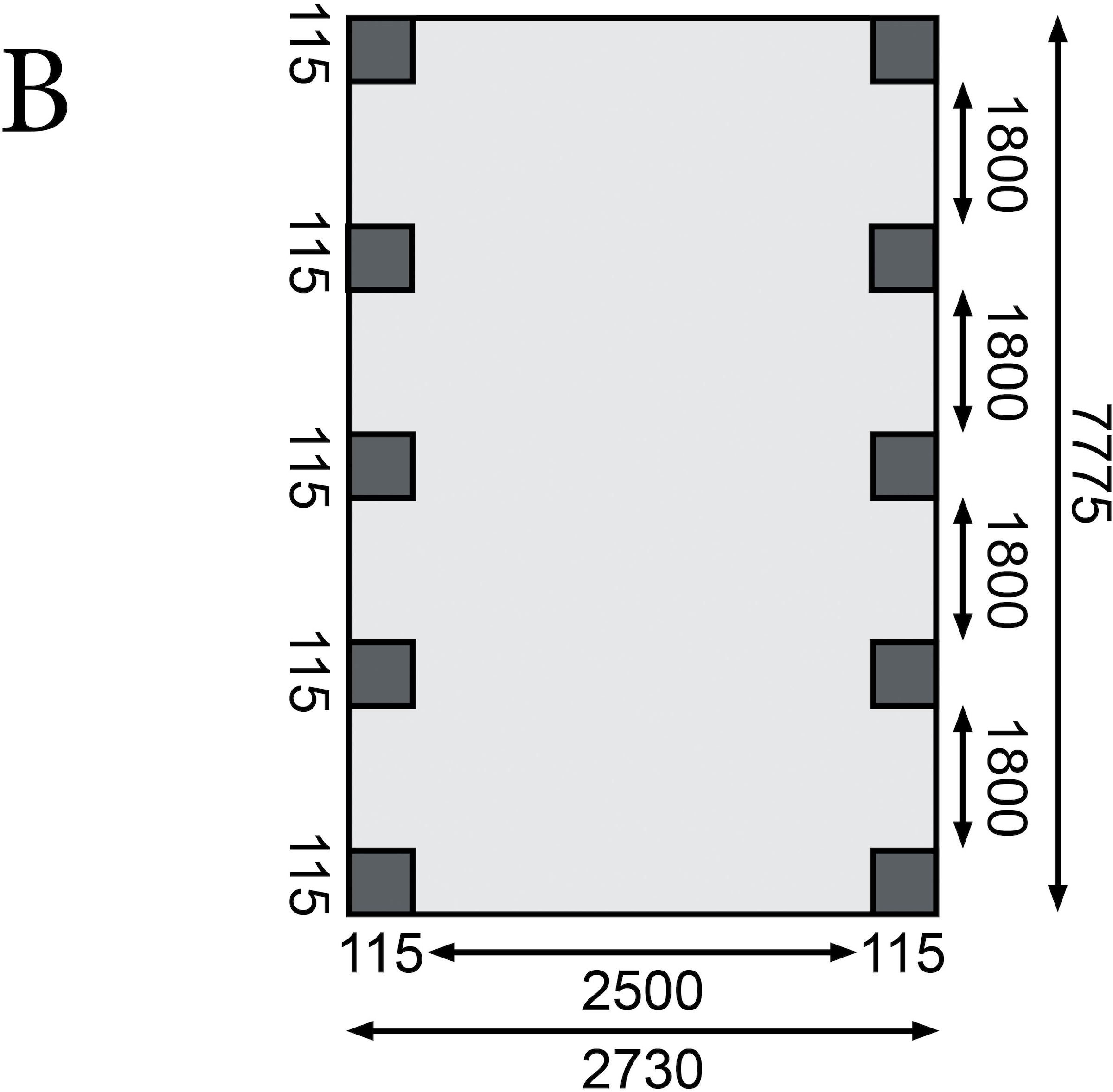 Karibu Einzelcarport »»Classic 3 SET« Stahl-Dach Variante A, kesseldruckimprägniert« Massivholz 250 cm KDI aus Masivholz