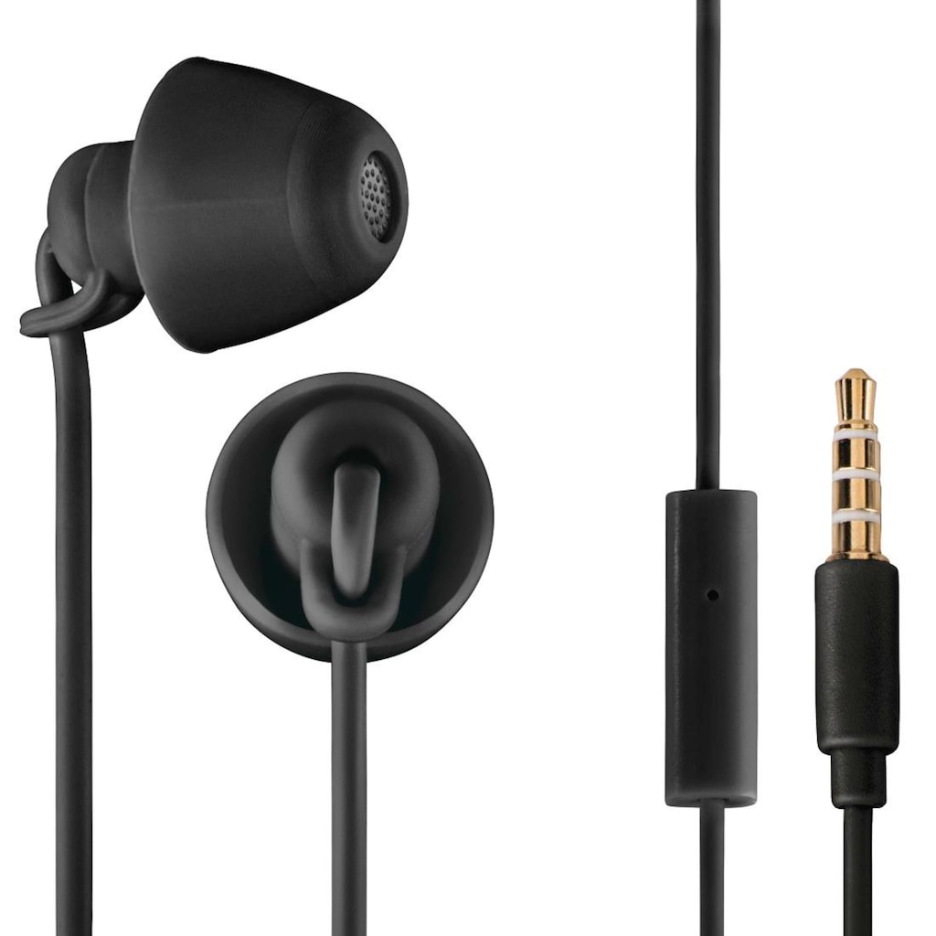 Thomson In-Ear-Kopfhörer »In Ear Kopfhörer mit Kabel und Geräuschunterdrückung, Mikrofon Schwarz«, Geräuschisolierung
