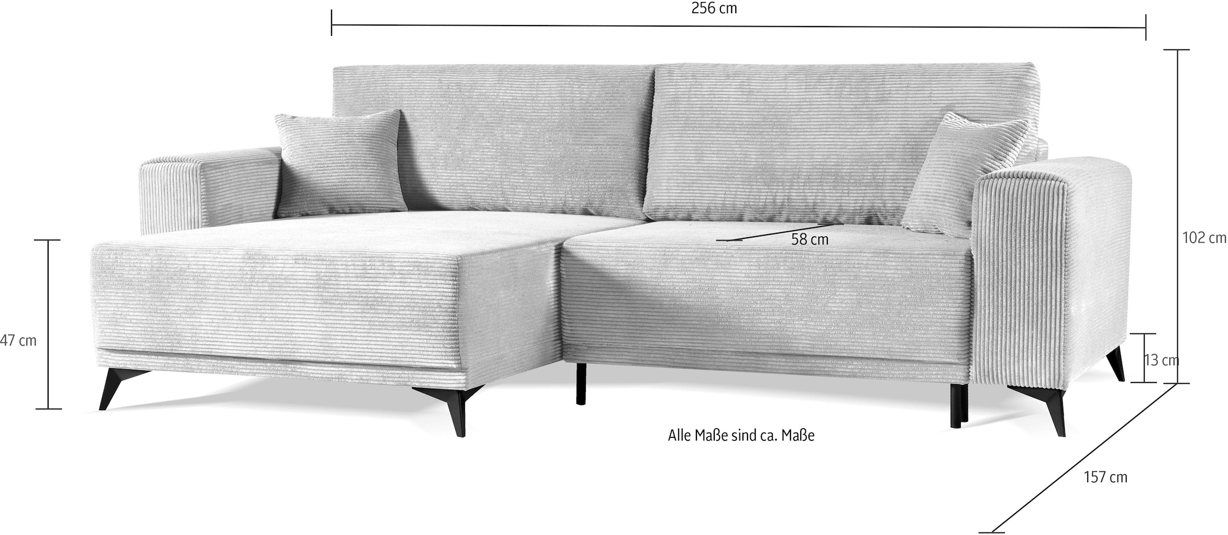 WERK2 Ecksofa »Scandic«, Moderne mit Schlaffunktion & UNIVERSAL in Sofa bestellen Eckcouch Cord, Bettkasten 