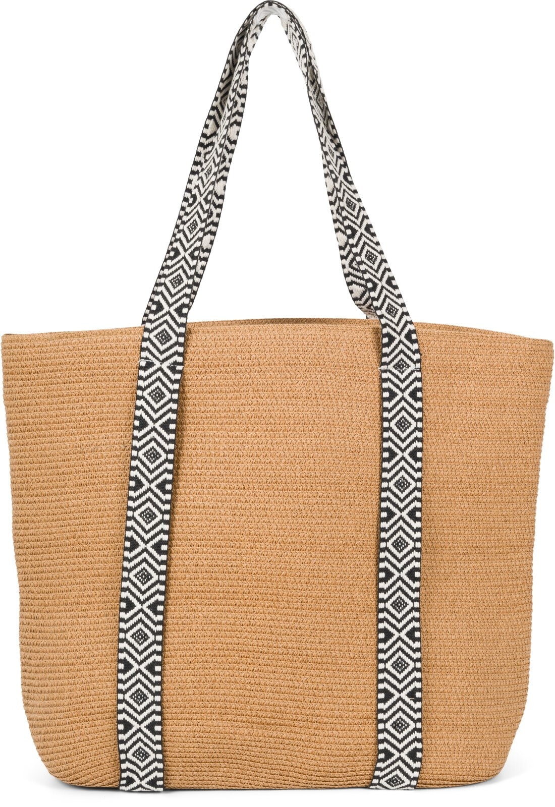 styleBREAKER Strandtasche »Papierstroh Strandtasche Azteken Muster«