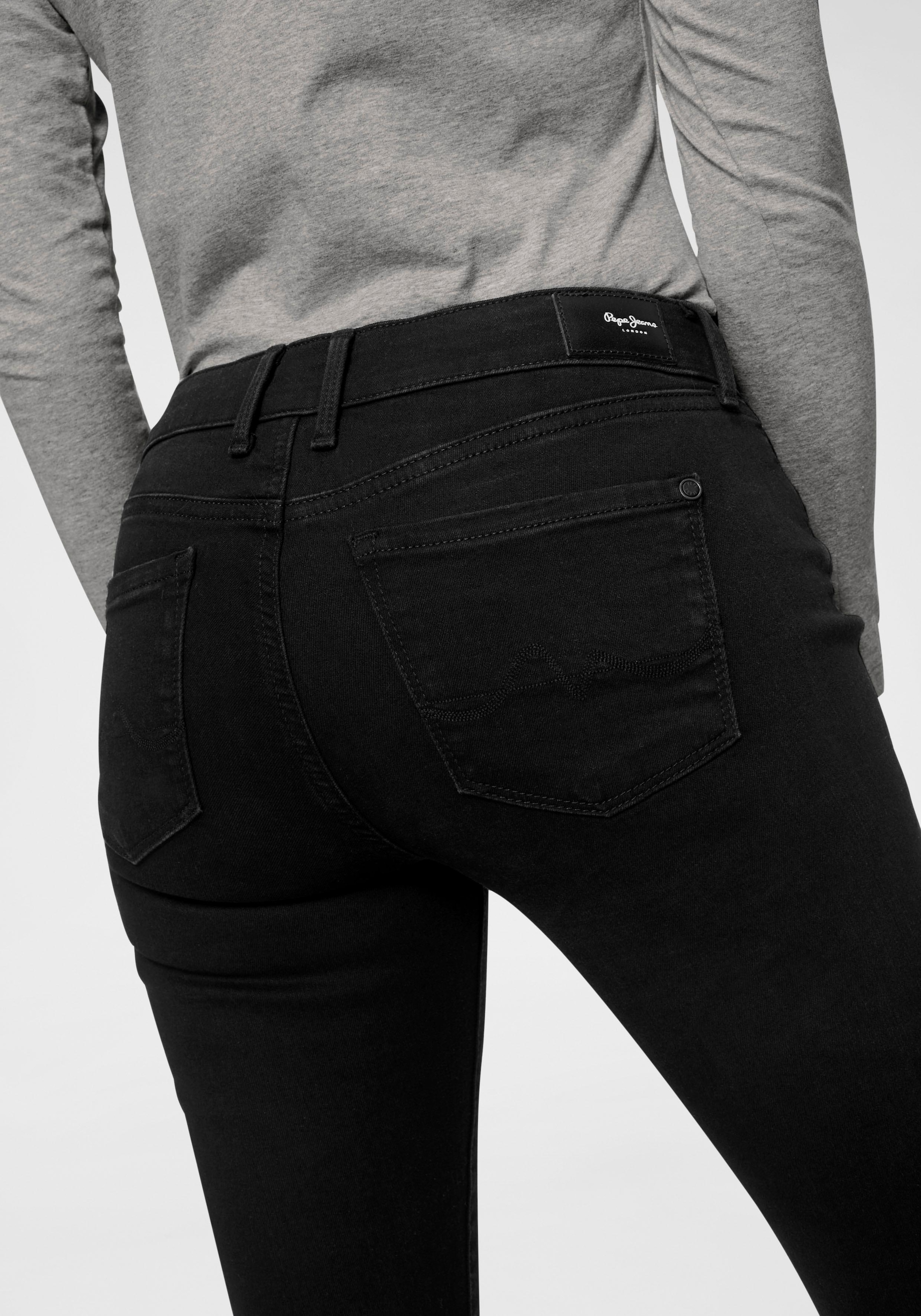 Pepe Jeans Skinny-fit-Jeans Bund mit und bei im »SOHO«, Stretch-Anteil ♕ 1-Knopf 5-Pocket-Stil