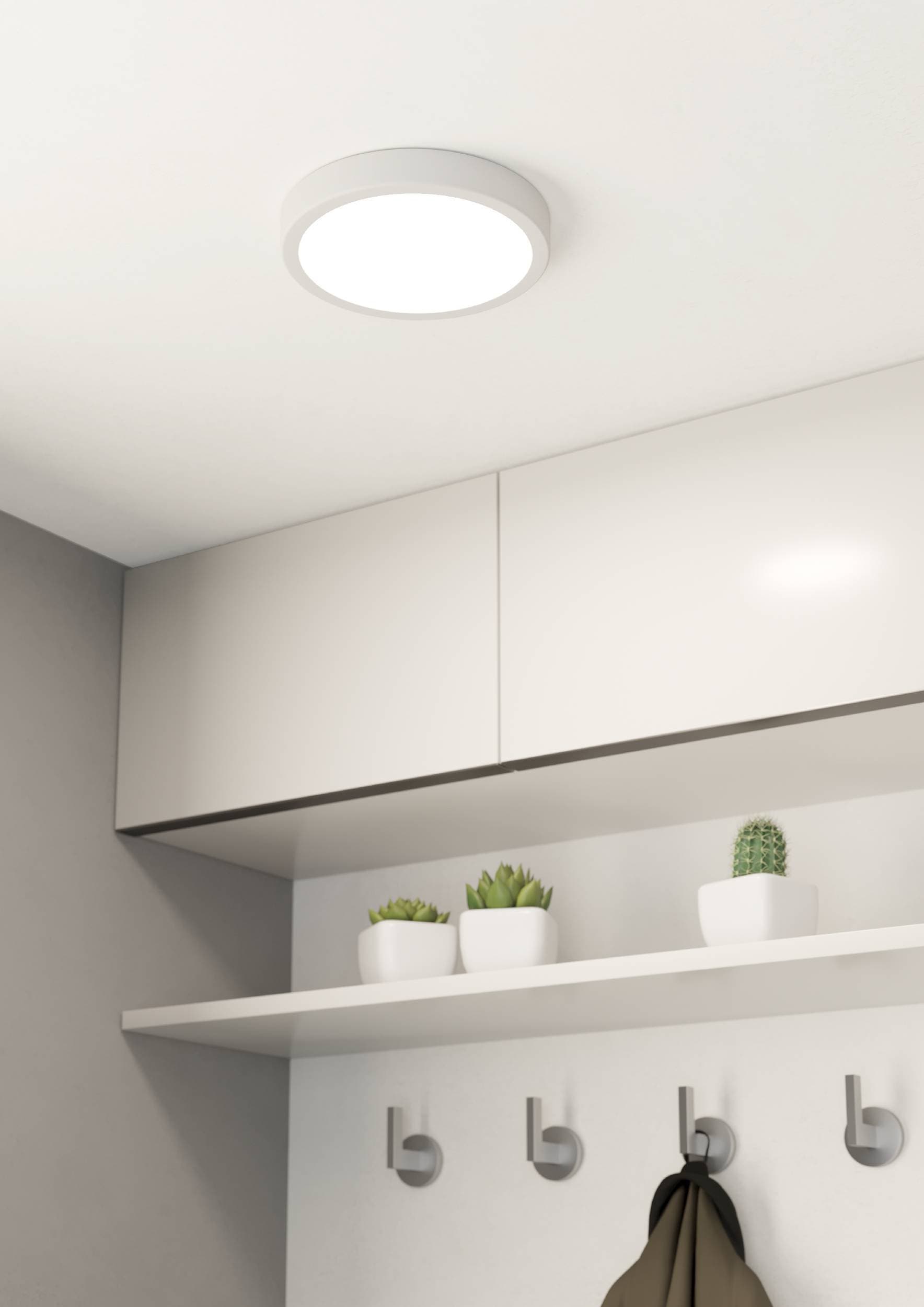 EGLO Aufbauleuchte »Fueva 5 Deckenlampe, Stahl und Kunststoff, Wandlampe, Wohnzimmerlampe« LED-Modul 1 Stk. Warmweiß Aufbauleuchte, Aufbaulampe, Wandleuchte, dimmbar, Deckenlampe, Weiß