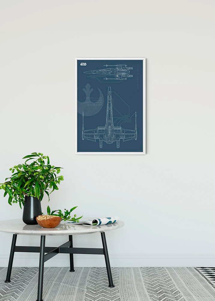 Komar Bild »Star Wars Blueprint X-Wing« Star Wars 1 Stk. tlg. Wandbild zur Dekoration im Kinderzimmer - ohne Rahmen