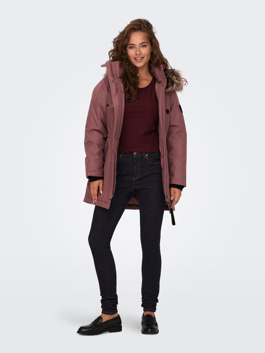 ONLY Parka »ONLIRIS FUR WINTER PARKA LIFE CC OTW«, mit Kapuze, mit verdeckter Knopfleiste