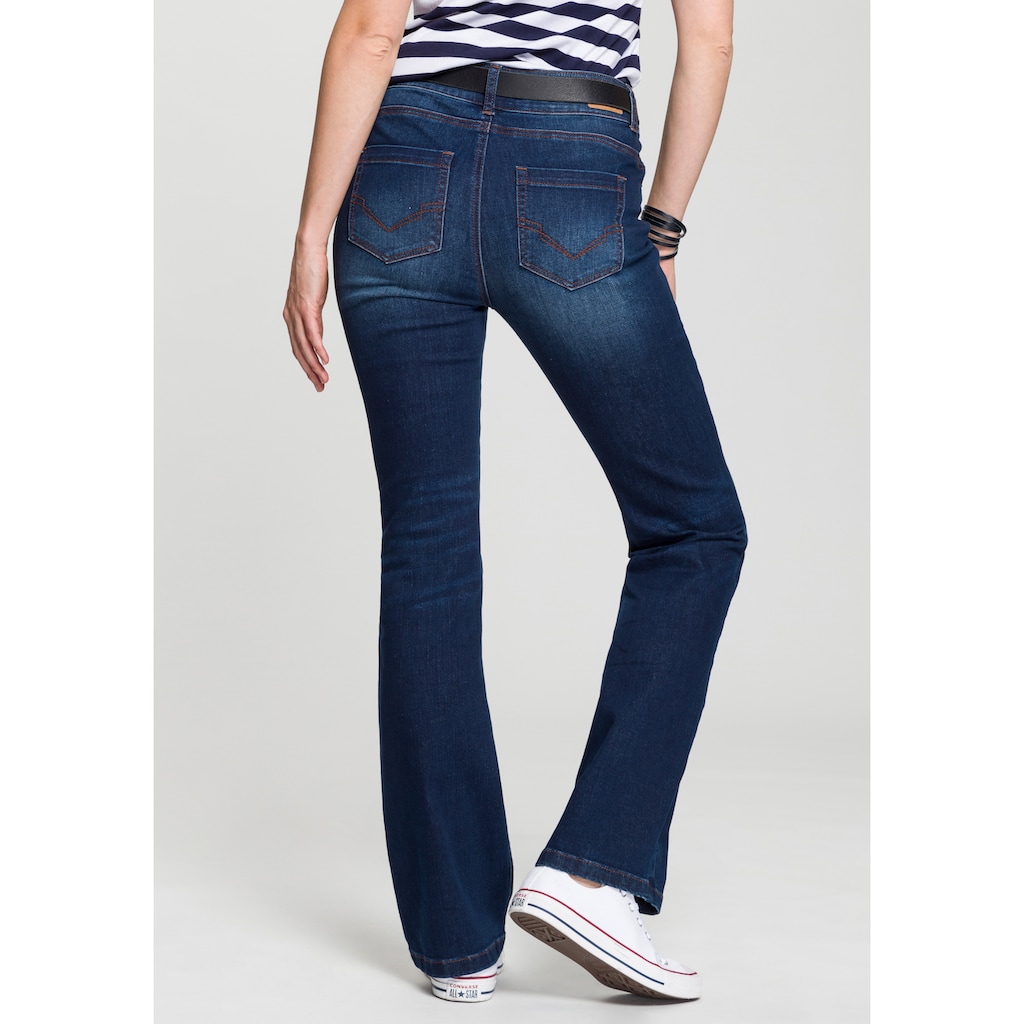 H.I.S Bootcut-Jeans »High-Waist«, wassersparende Produktion durch OZON WASH