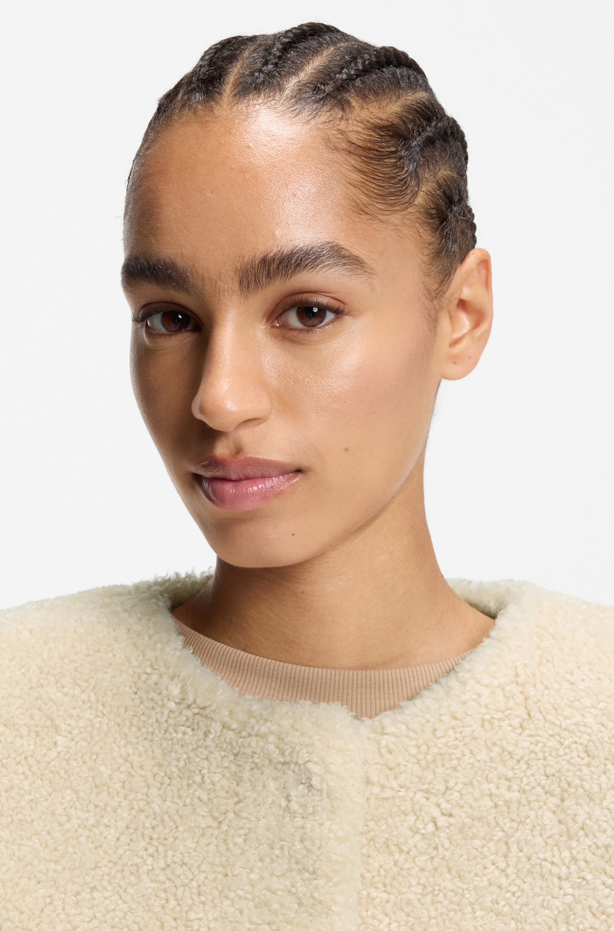 BOSS ORANGE Fellimitatweste »Cosila Premium Damenmode« im Teddy-Look, verdeckter Verschluss