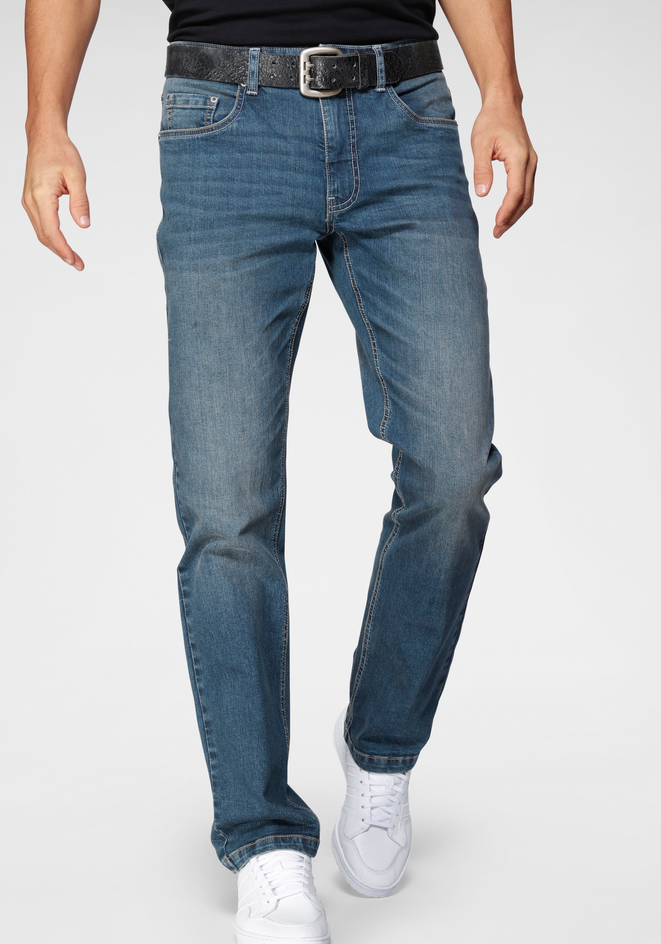 John Devin Straight-Jeans, mit Stretch