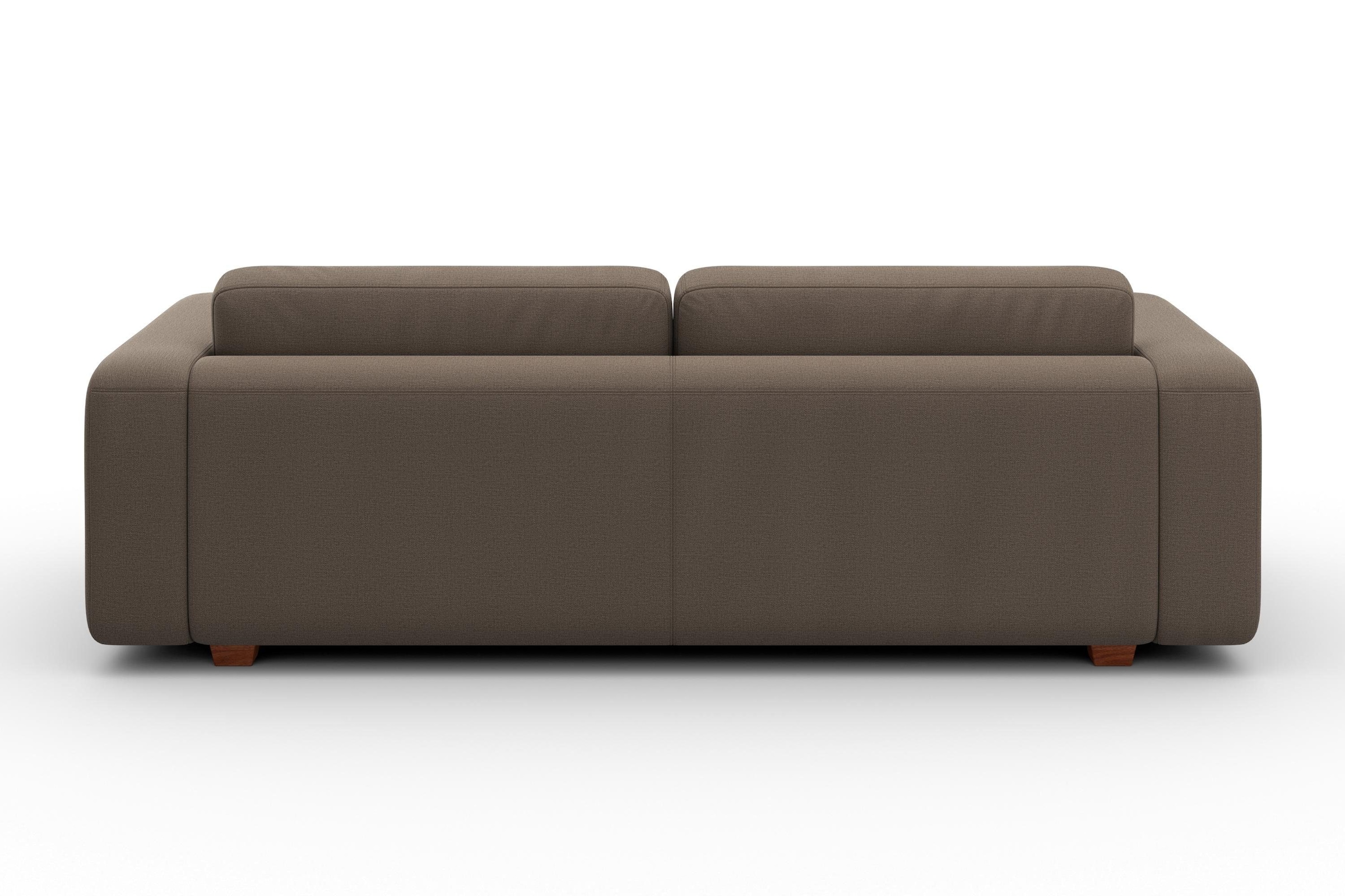 machalke® 3-Sitzer »valentino«, mit breiten Armlehnen, Füße Walnuss, Breite 221 cm