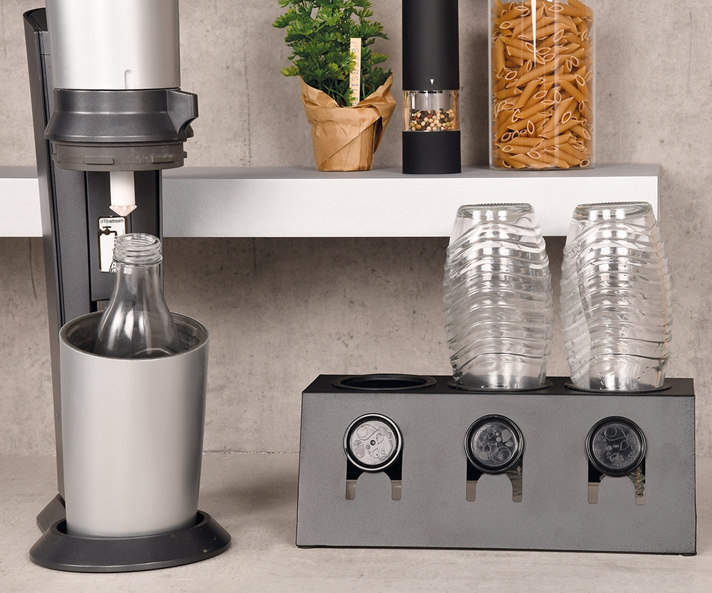 KESPER® Flaschenhalter »für 3 Flaschen, mit Abtropfschale« stilvoller Helfer für Küche und Haushalt