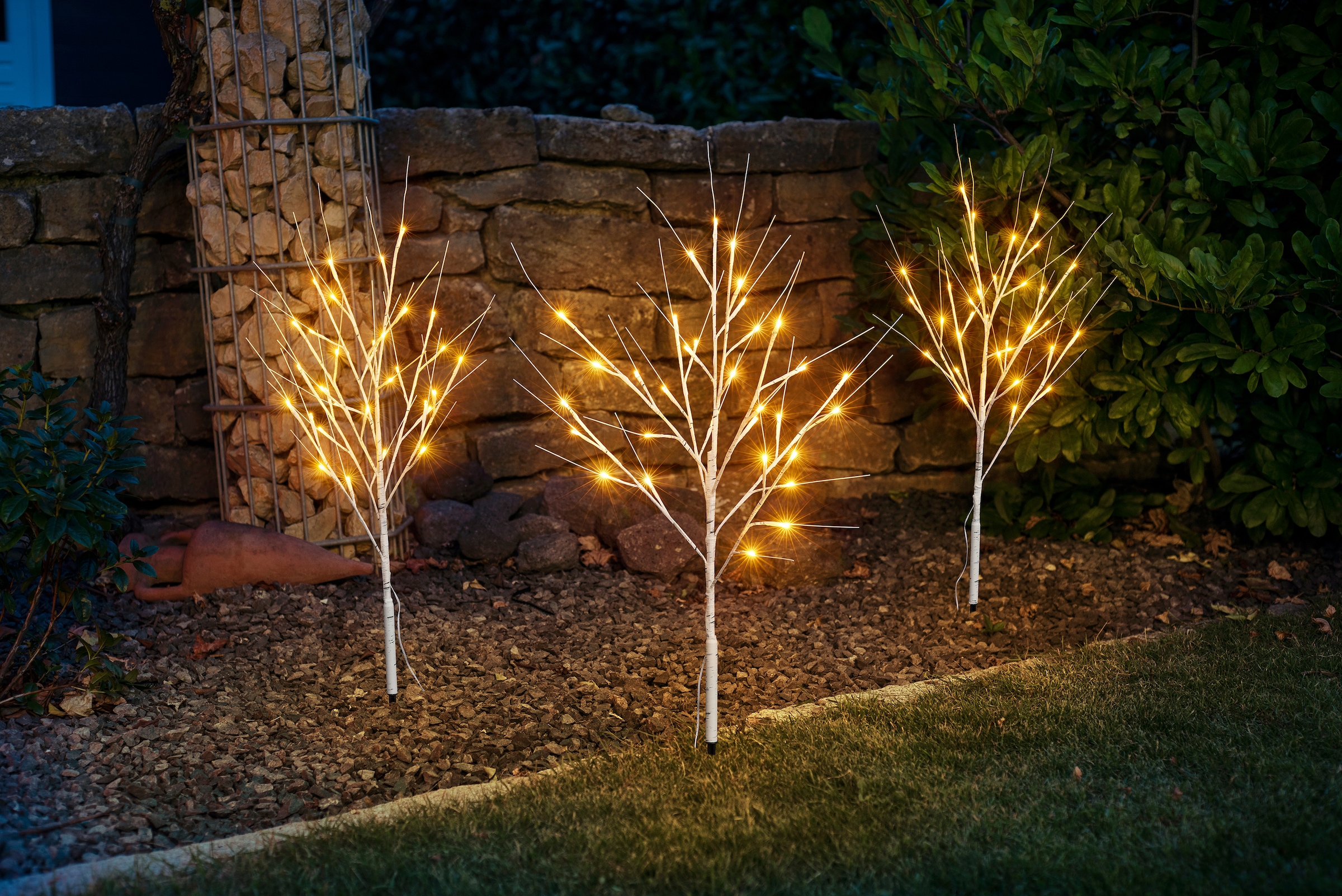Baum in cm Beleuchtete 96 »Weihnachtsdeko«, mit 3 LED Deko- kaufen online XXL Garantie Jahren BONETTI 3 je Birkenoptik, Sträucher | 80 Höhe flammig-flammig,