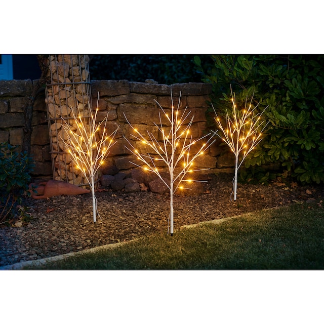 BONETTI LED Baum »Weihnachtsdeko«, 96 flammig-flammig, 3 Beleuchtete Deko-Sträucher  in Birkenoptik, Höhe je 80 cm online kaufen | mit 3 Jahren XXL Garantie