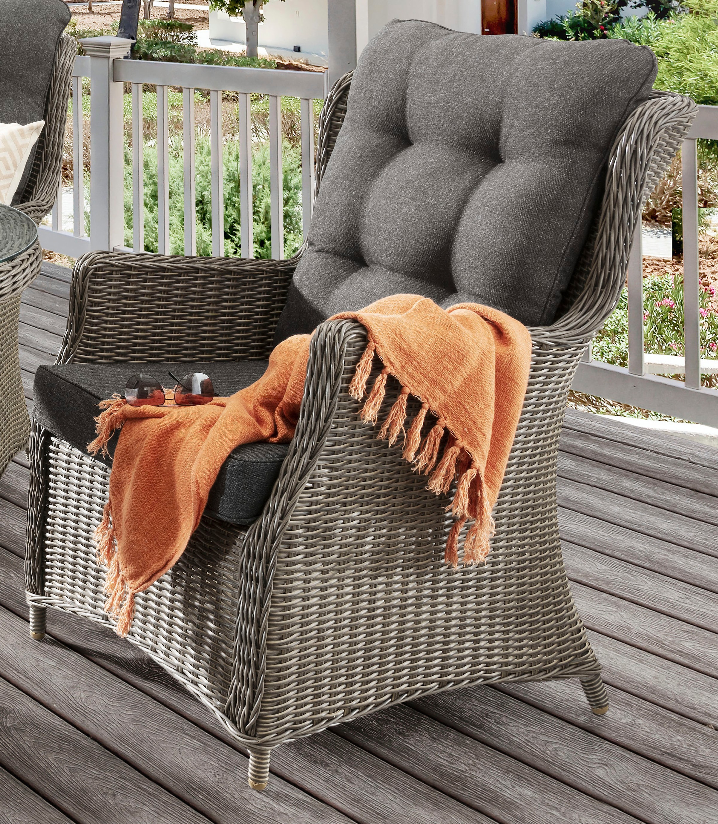 Destiny Garten-Essgruppe »CASA LUNA«, (13 tlg., 4x Sessel, 1x Tisch, inkl. Auflagen), Aluminium, Polyrattan