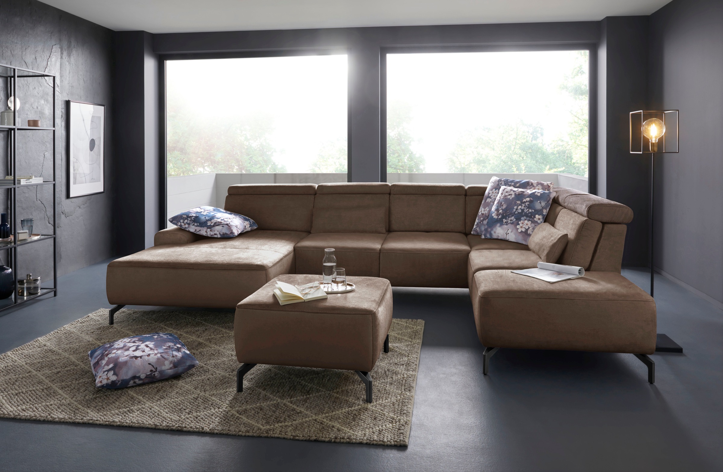 sit&more Hocker »Gizeh« Fußhöhe 15 cm, wahlweise in 2 unterschiedlichen Fußfarben