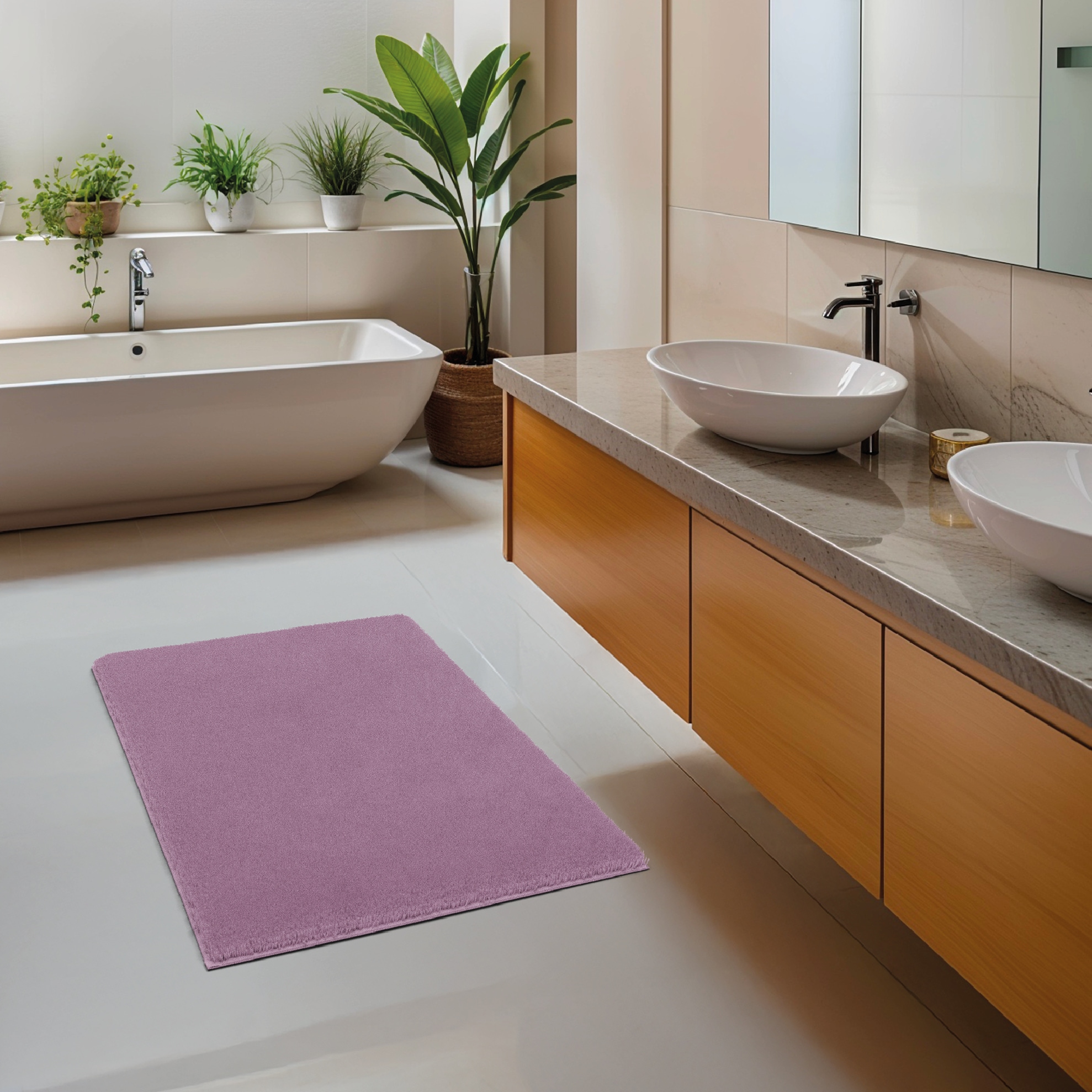 Grund Badematte »Molena« Höhe 28 mm rutschhemmend beschichtet fußbodenheizungsgeeignet Hoher LUXURYSOFT-Flor aus Polyester, 5 Jahre Garantie