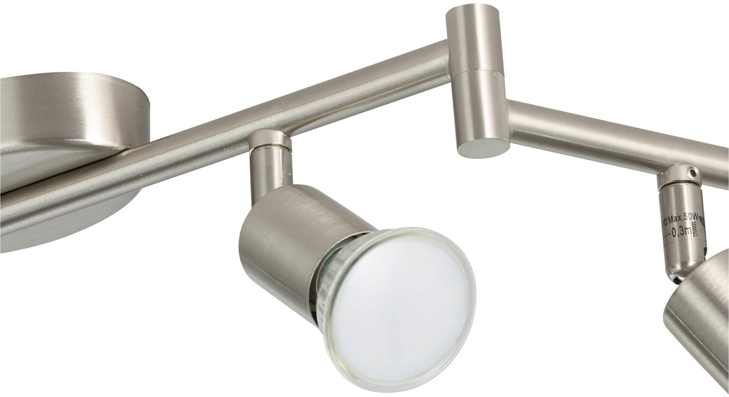 EGLO Deckenleuchte »Buzz-LED Deckenlampe, Wohnzimmerlampe aus Metall, Küchenlampe, GU10« GU10 1 Stk. Spot - L105 x B6,5 cm - nickel-matt - 6X2,8W inkl.