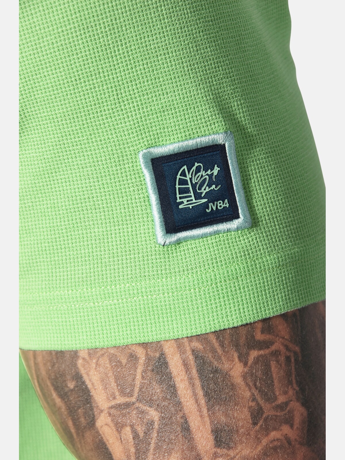 Jan Vanderstorm T-Shirt »T-Shirt GORTAN«, (1 tlg.), mit Knopfleiste & Aufdruck