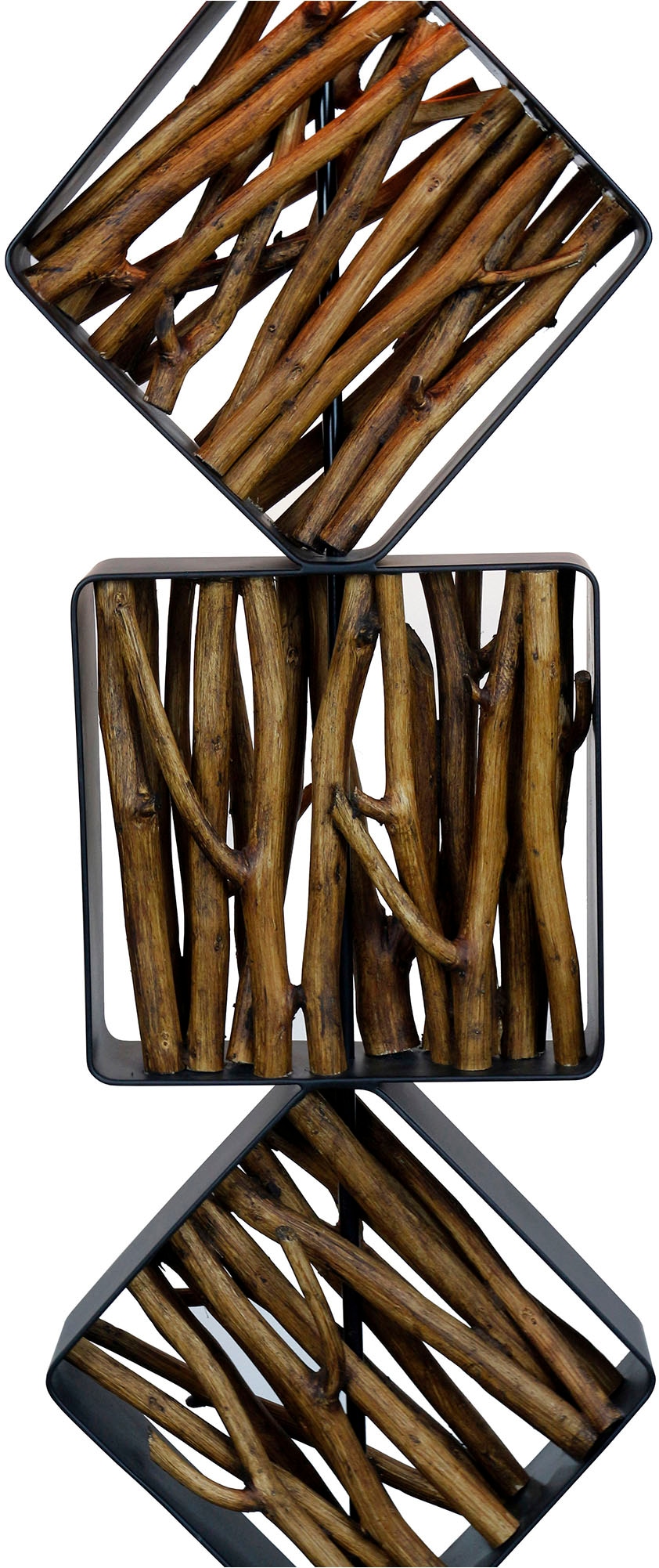 SalesFever Stehlampe »Treibholz« E27 1 Stk. Schirm innen goldfarben