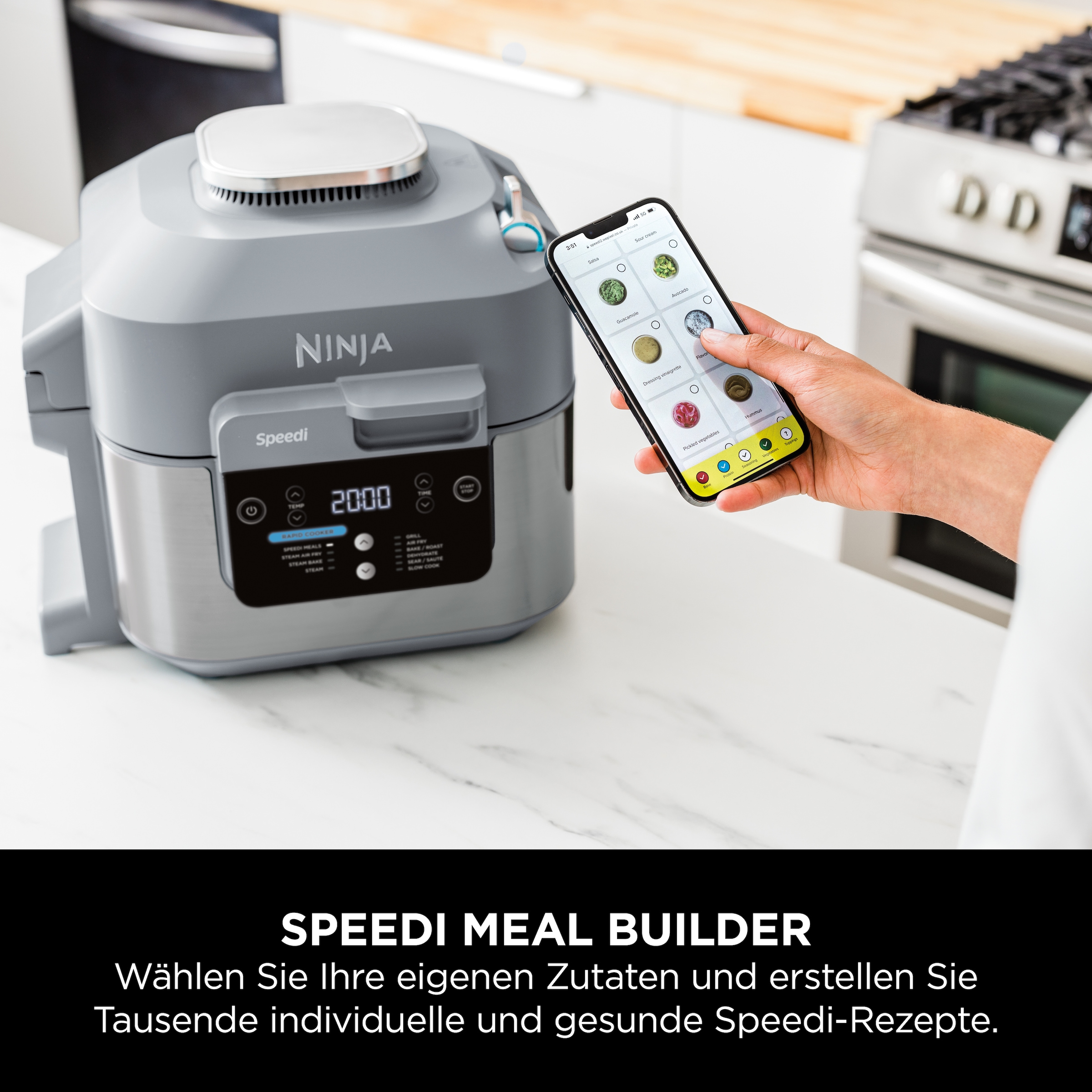 NINJA Heißluftfritteuse »Speedi Rapid Cooking System ON400EU 10-in-1«, 1760 W, Air Fry, Grill, Backofen, Multikocher