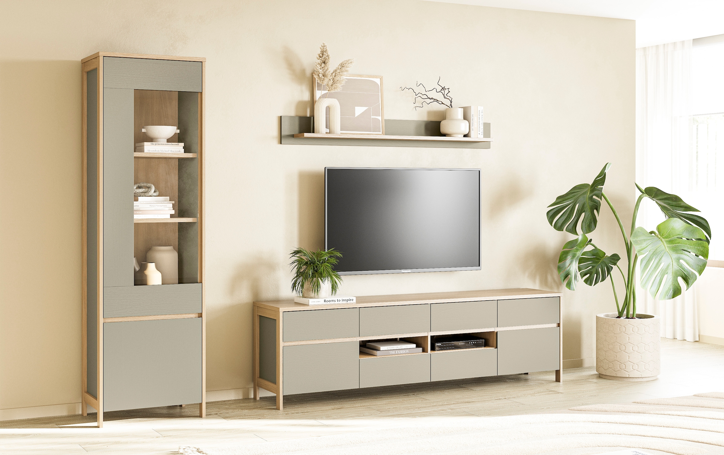 Home affaire Wohnwand »Stranda, moderne Anbauwand, Komplettset im Scandi-Style« 3 Stk. tlg.