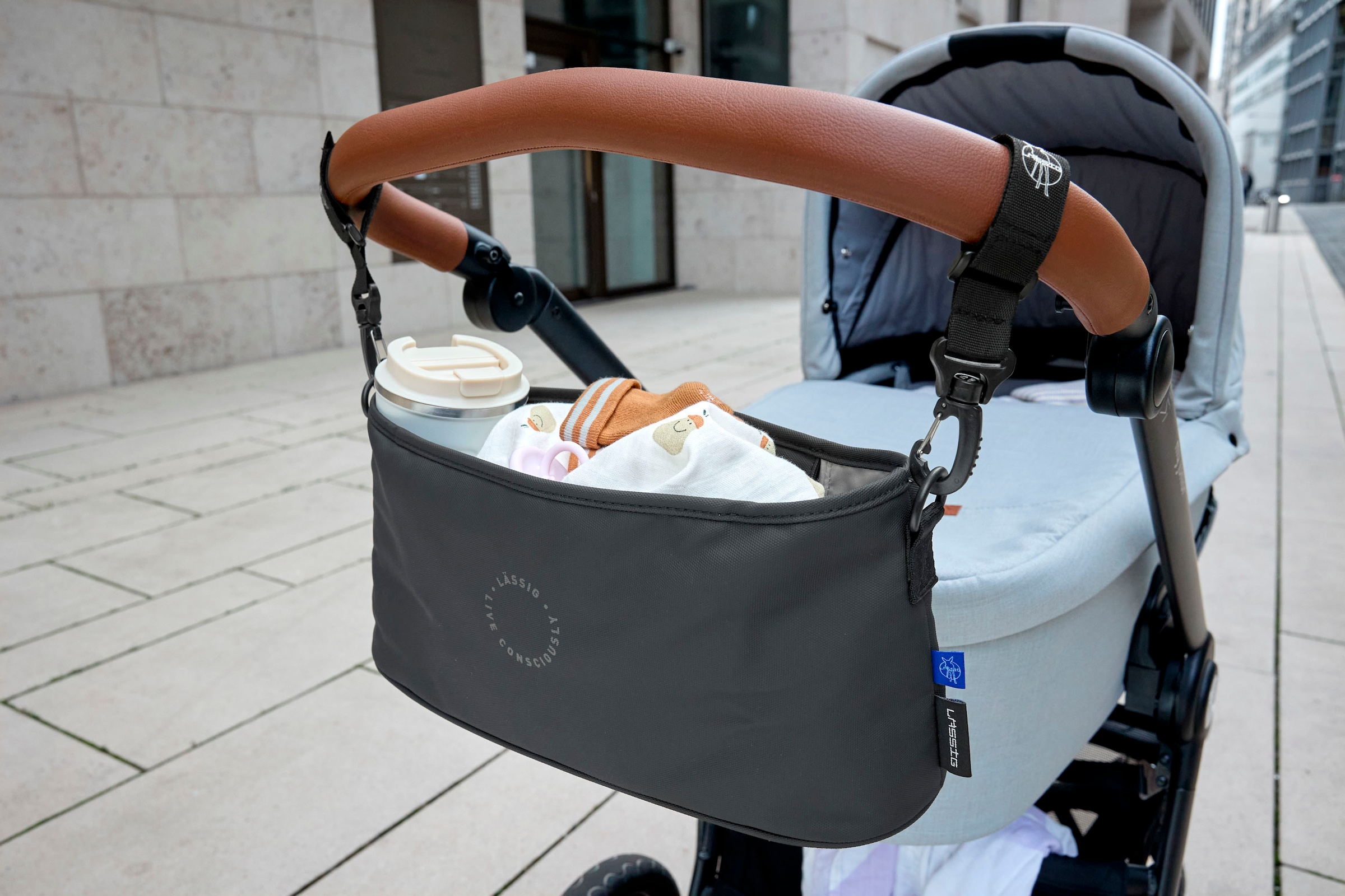 LÄSSIG Kinderwagen-Tasche »Green Label, Buggy Organizer, black«, für Kinderwagen oder Buggy