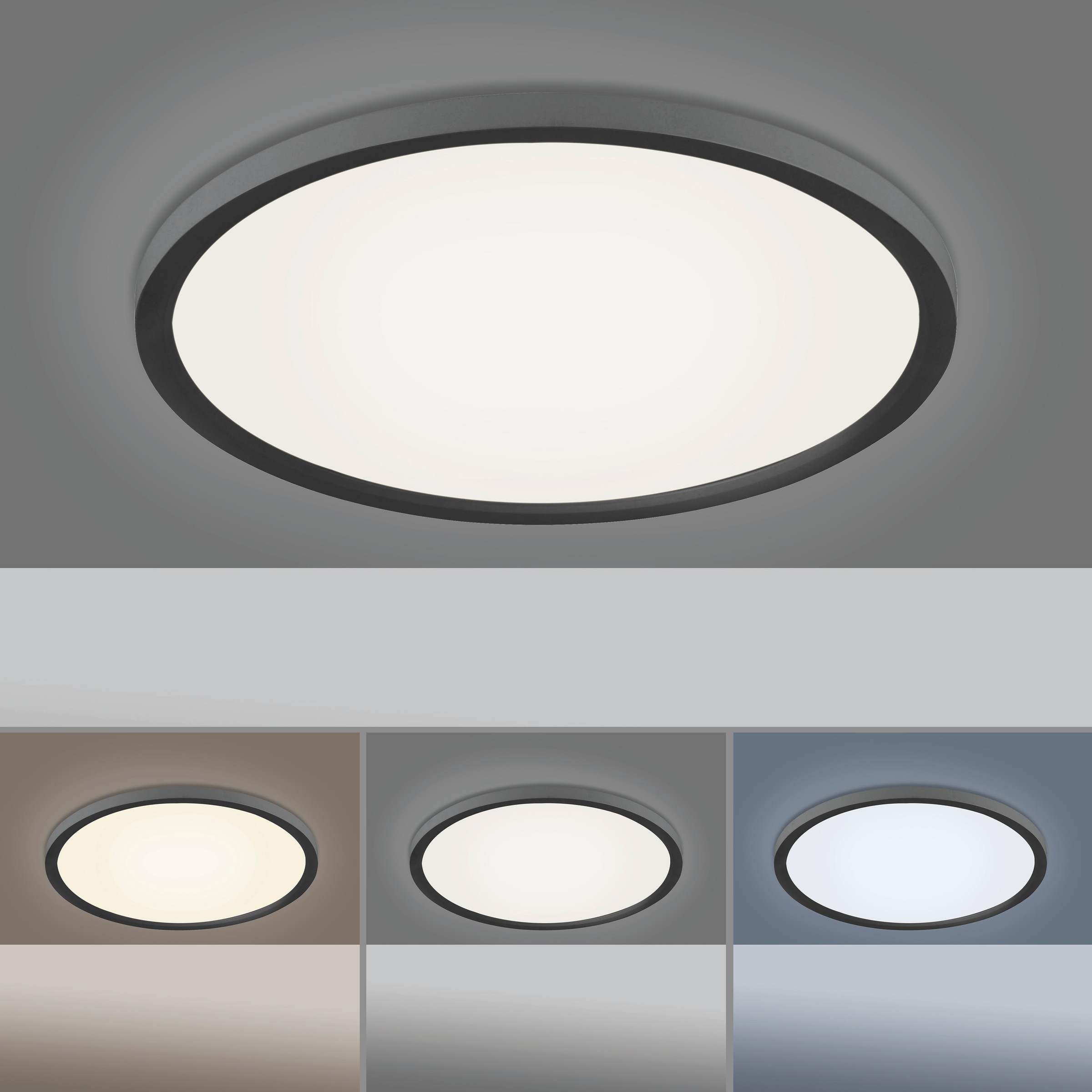 JUST LIGHT LED Deckenleuchte »FLAT«, 1 flammig, Leuchtmittel LED-Board | LED fest integriert, dimmbar über Fernbedienung