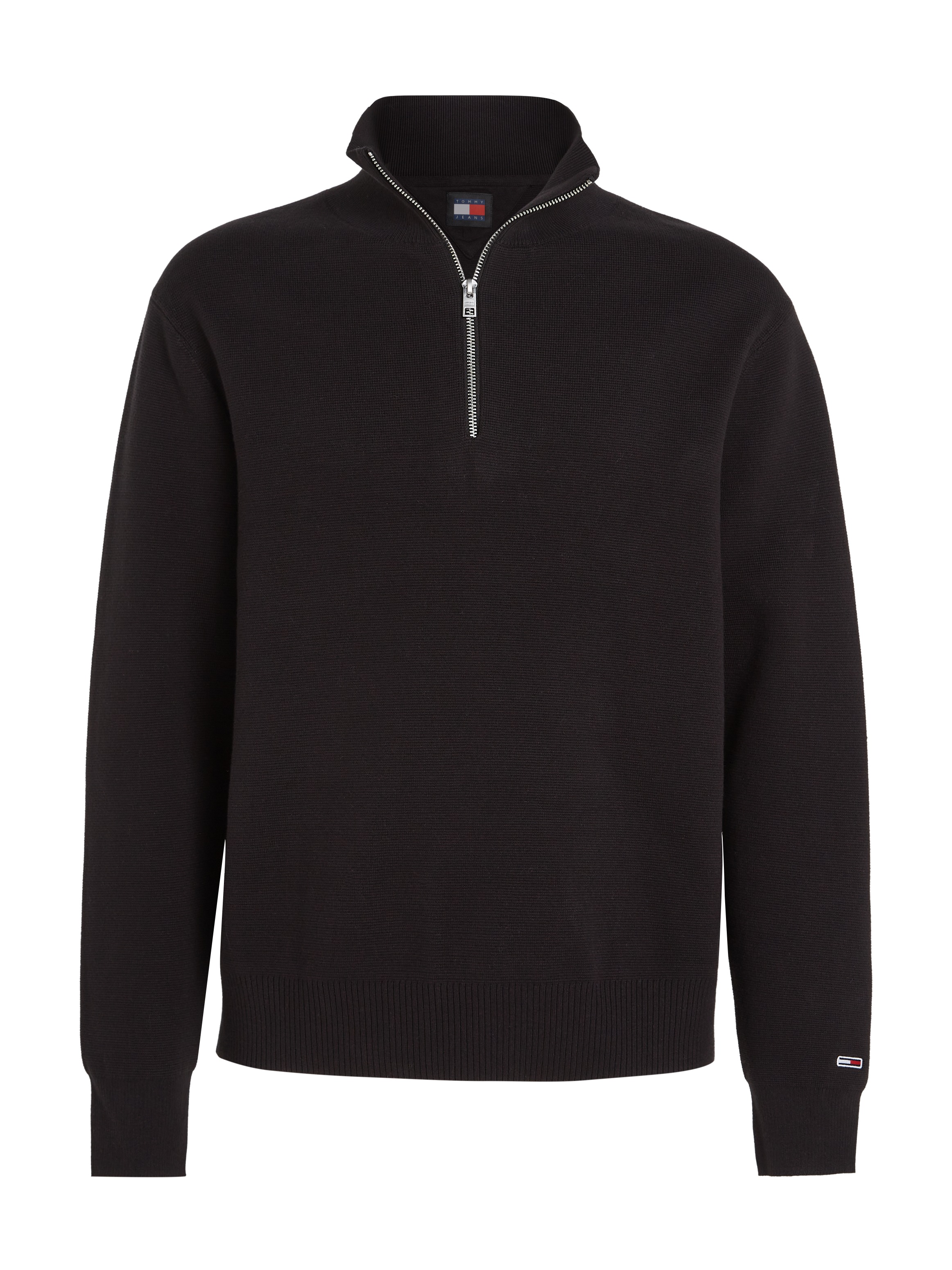 Tommy Jeans Strickpullover »TJM REG HALF ZIP SWEATER«, mit bestickten Markenlogo am Ärmel