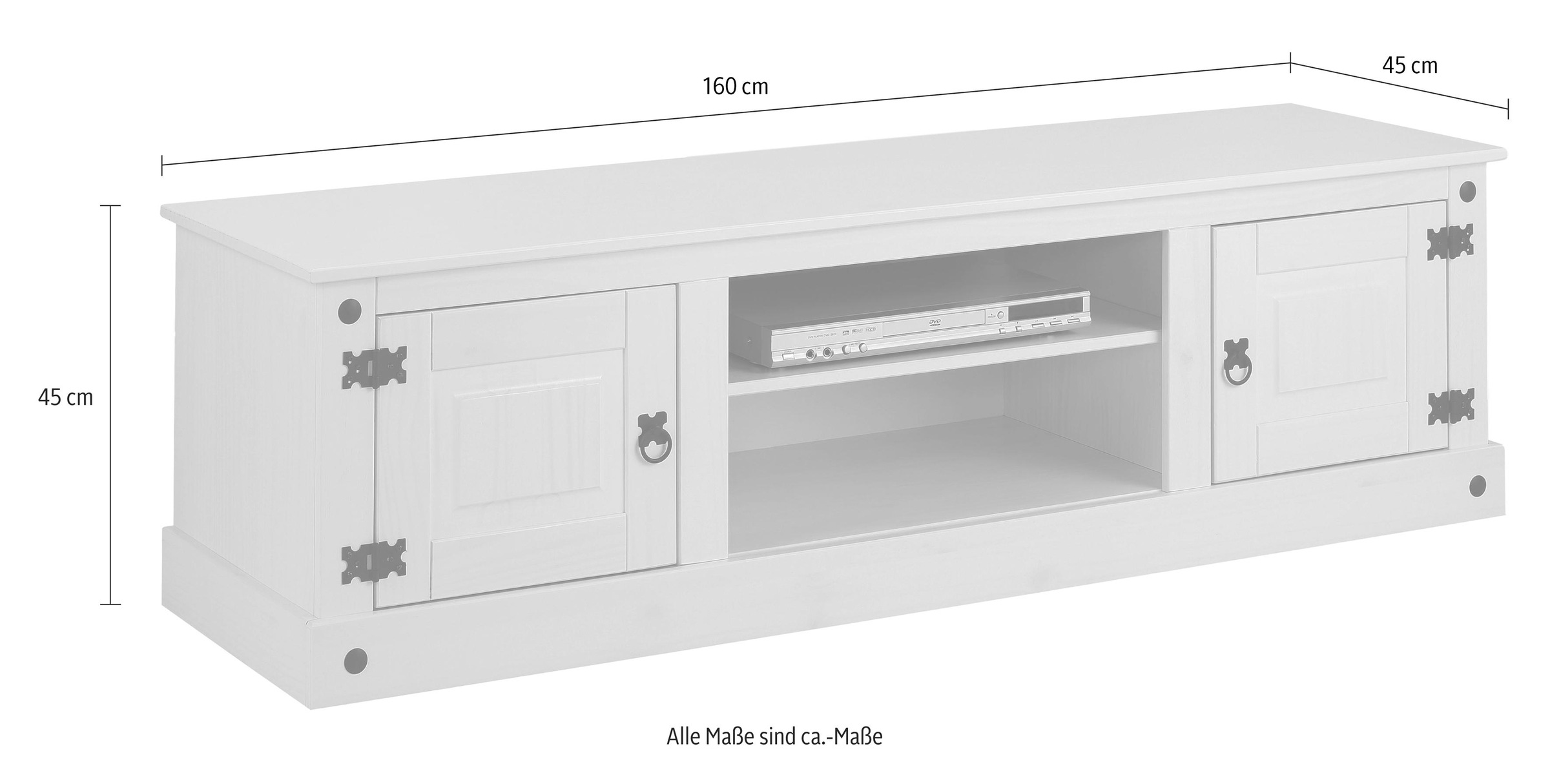 Home affaire Lowboard »Mexico«, Fernsehtisch Breite 160 cm