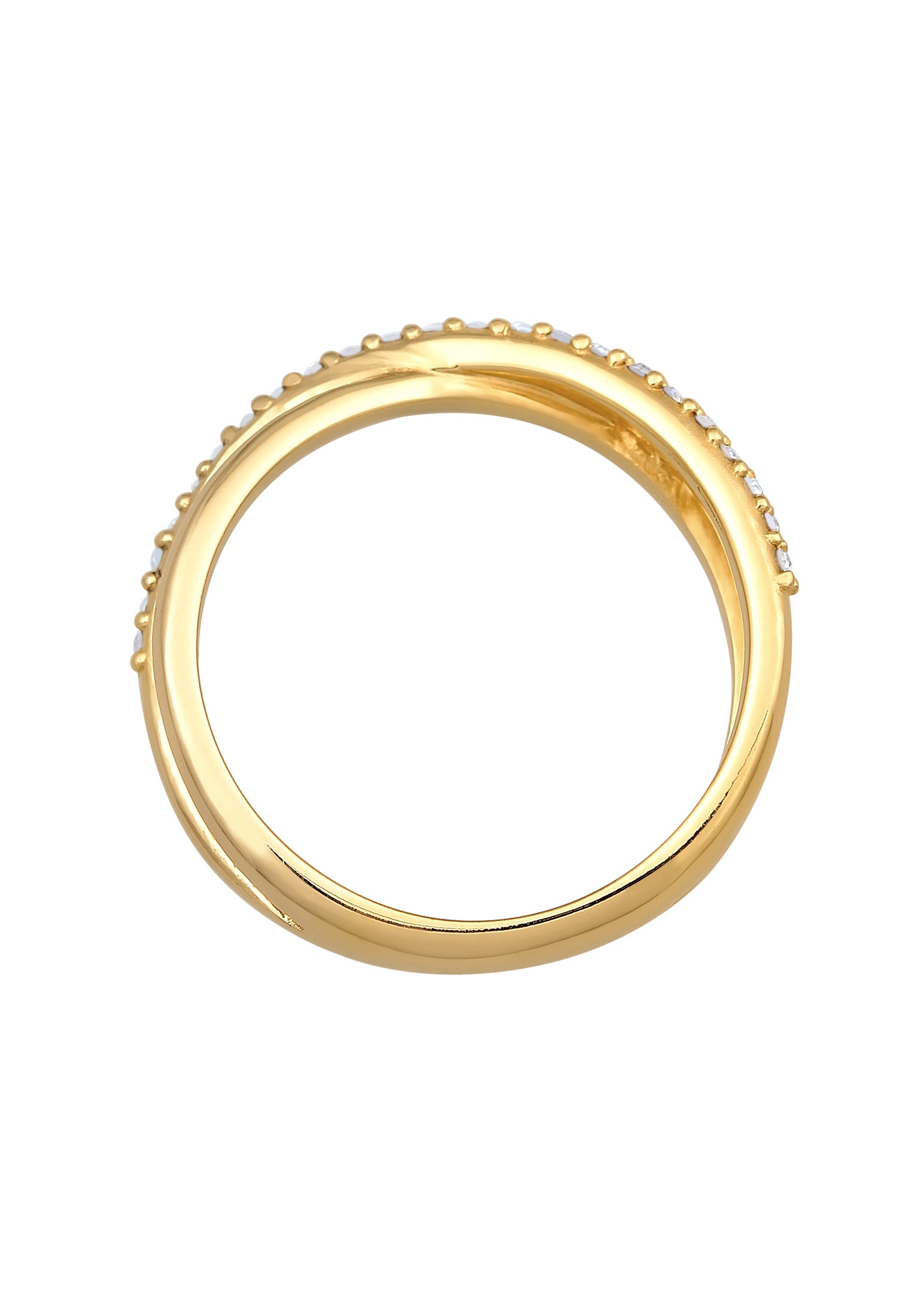 Elli Fingerring »Ring Wickelring X Kristalle Glamour 925 Silber«
