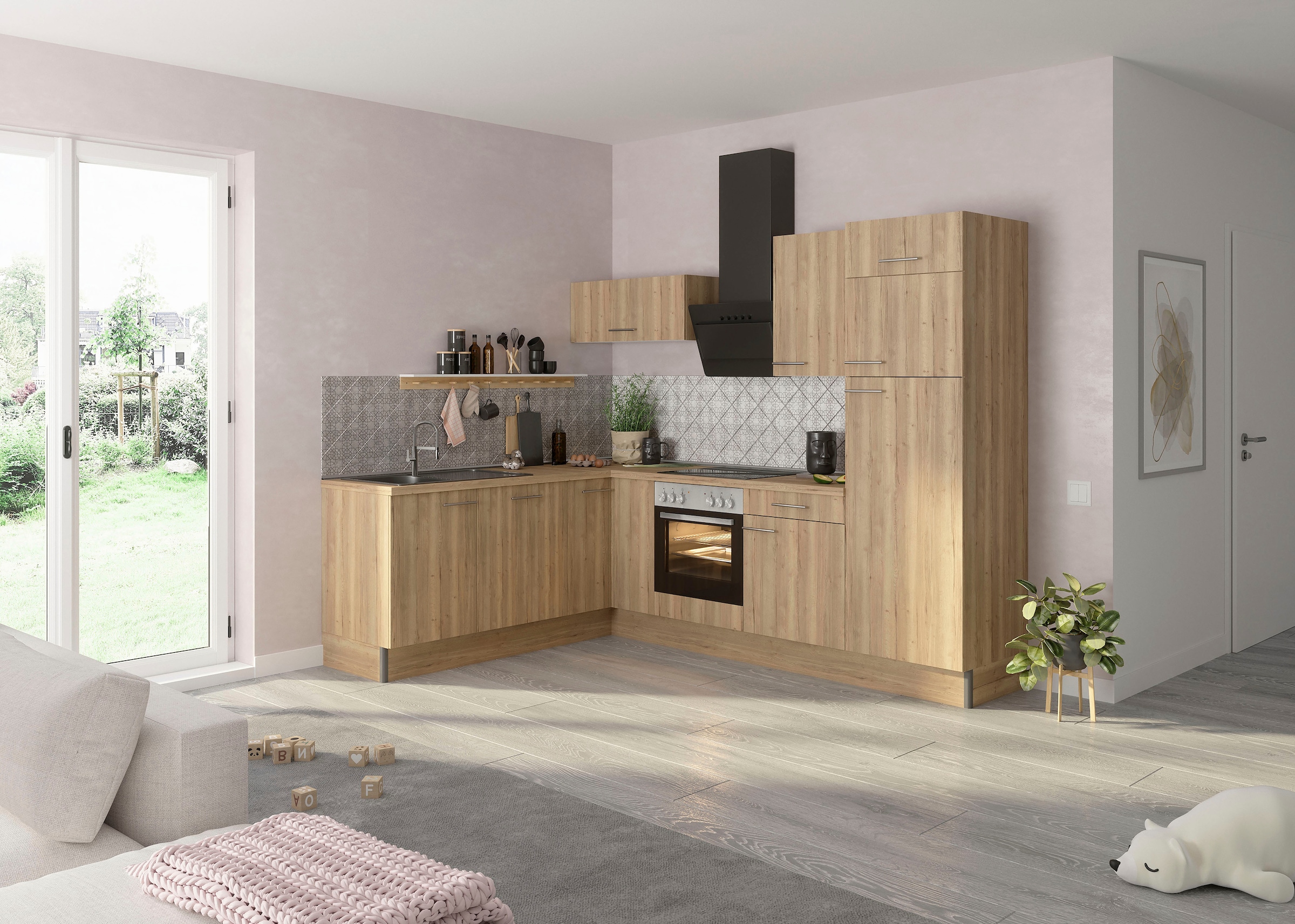 OPTIFIT Küche »Klara«, 200 x 270 cm breit, wahlweise mit E-Geräten