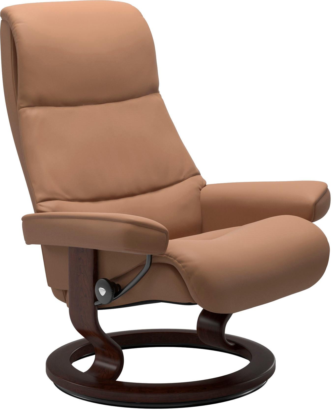 Stressless® Relaxsessel »View«, (Set, Relaxsessel mit Hocker), mit Classic Base, Größe M,Gestell Braun