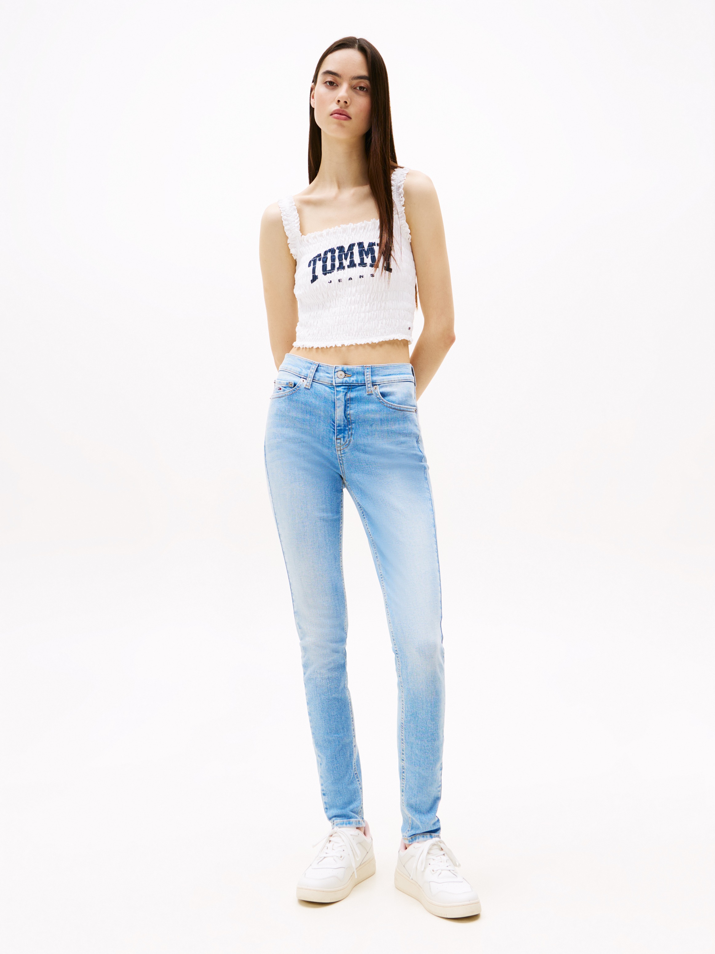 Tommy Jeans Skinny-fit-Jeans »NORA MR SKNY«, mit Waschung, mit Logo-Badge
