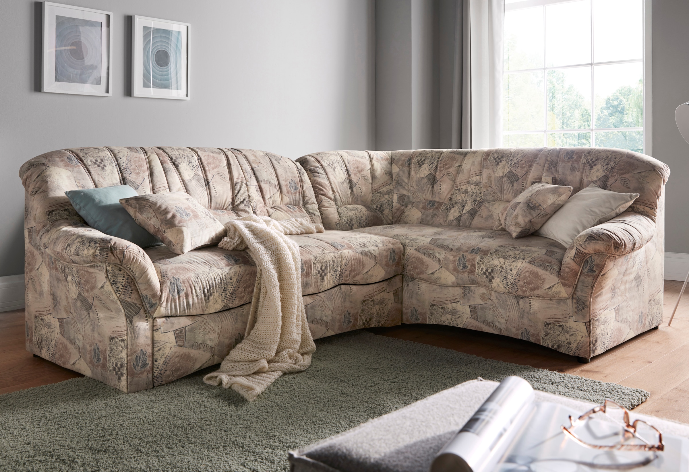 DOMO collection Ecksofa »Bahia L-Form, belastbar bis 140kg/ Sitz«, wahlweise mit Bettfunktion