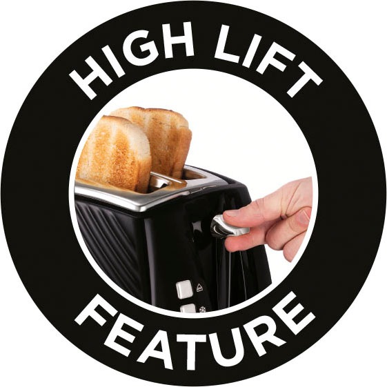 RUSSELL HOBBS Toaster »Groove 26390-56, schwarz, 850 Watt - Brötchenaufsatz & Krümelschublade«, 2 Schlitze, 850 W