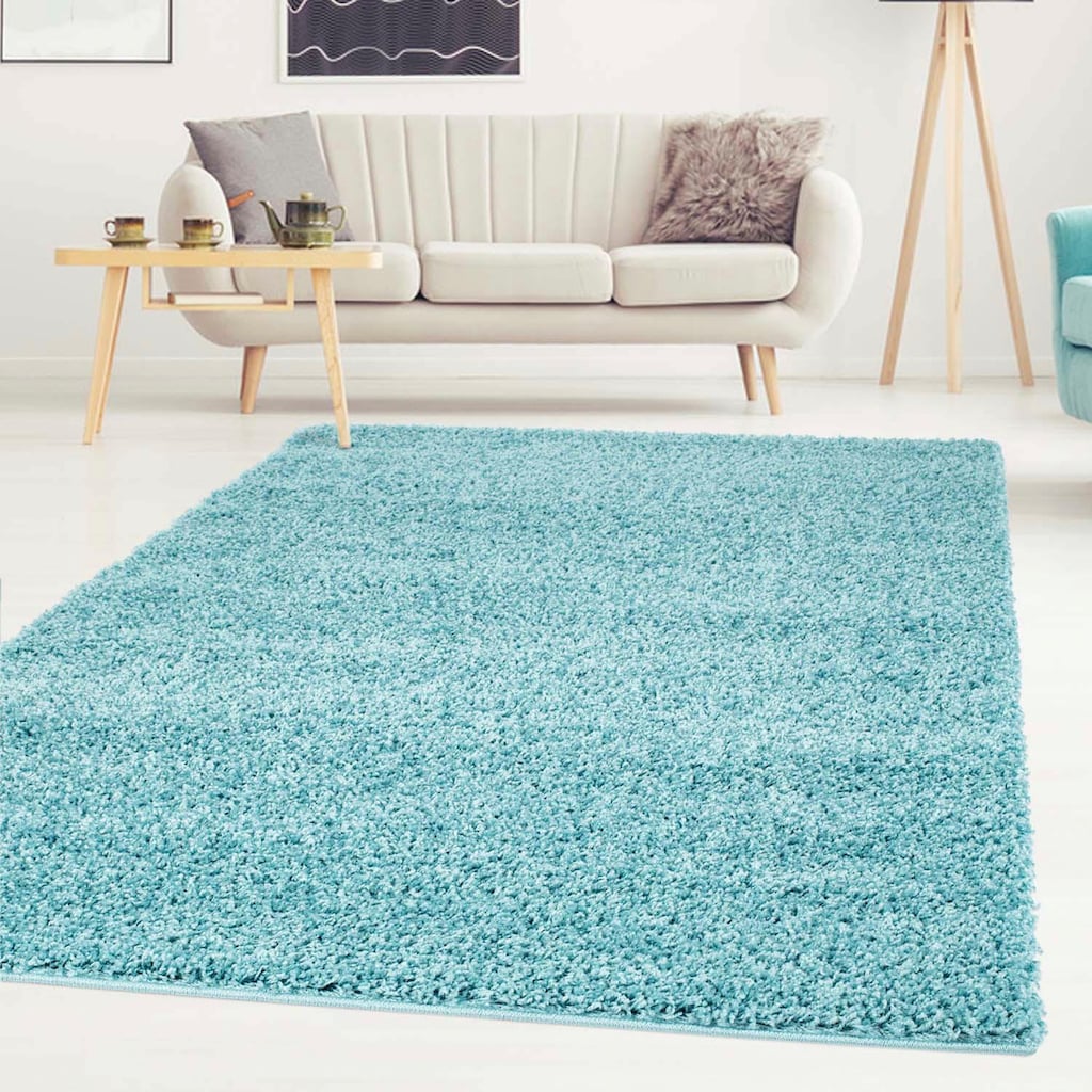 Carpet City Hochflor-Teppich »Shaggi uni 500«, rechteckig