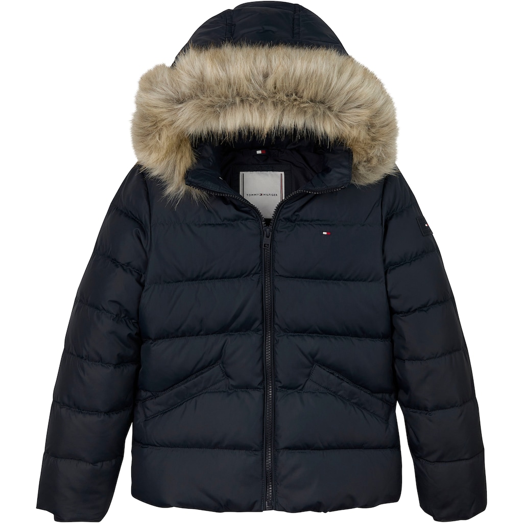 Tommy Hilfiger Daunenjacke »ESSENTIAL DOWN FUR HOOD JACKET«, mit Kapuze